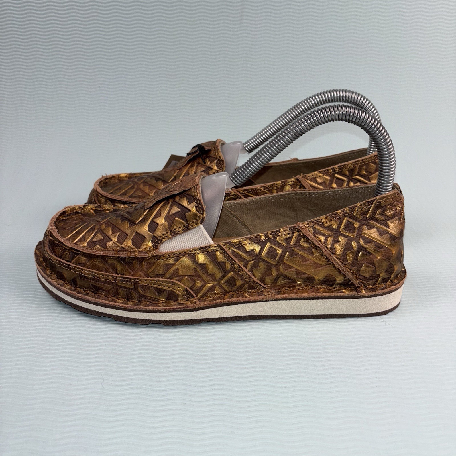 Ariat Women’s Tooled Leather Slip-On Shoes Size 6.5B Brown Western Loafers NWT
