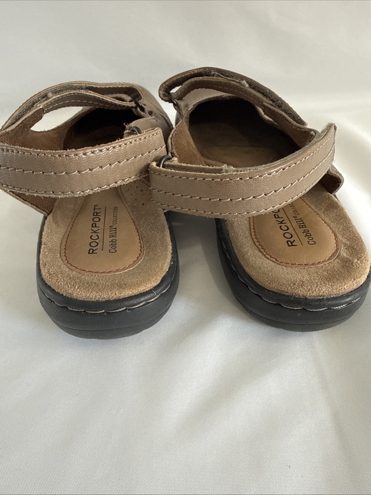 Rockport Women’s Tan Leather Mary Jane Comfort Shoes Size 7 Hook & Loop Closure