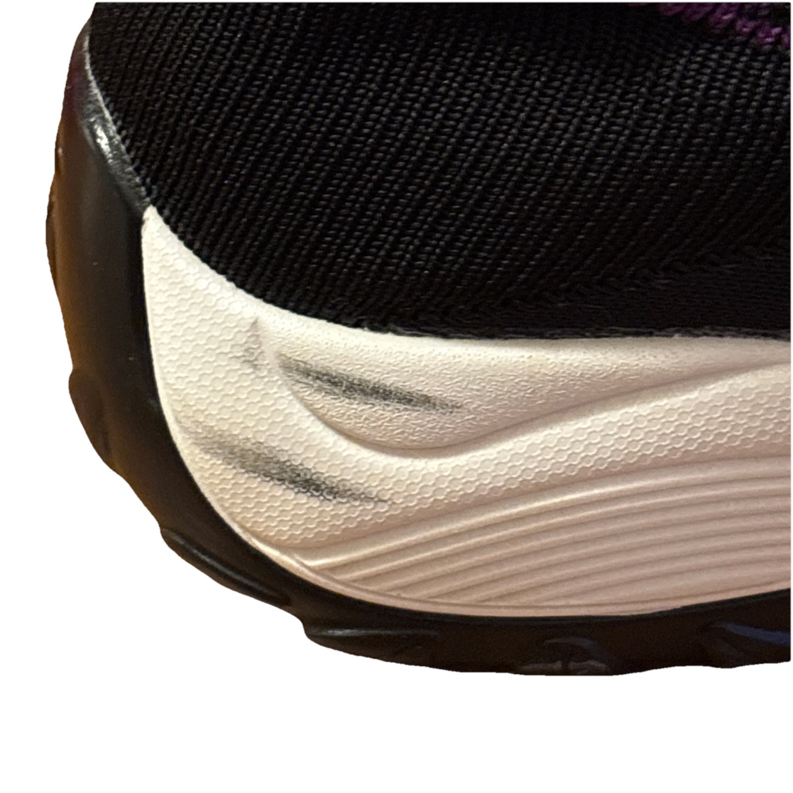Black And Purple Slip On Shoes Comfort Wear Women Size 10.5 SEE DESCRIPTION