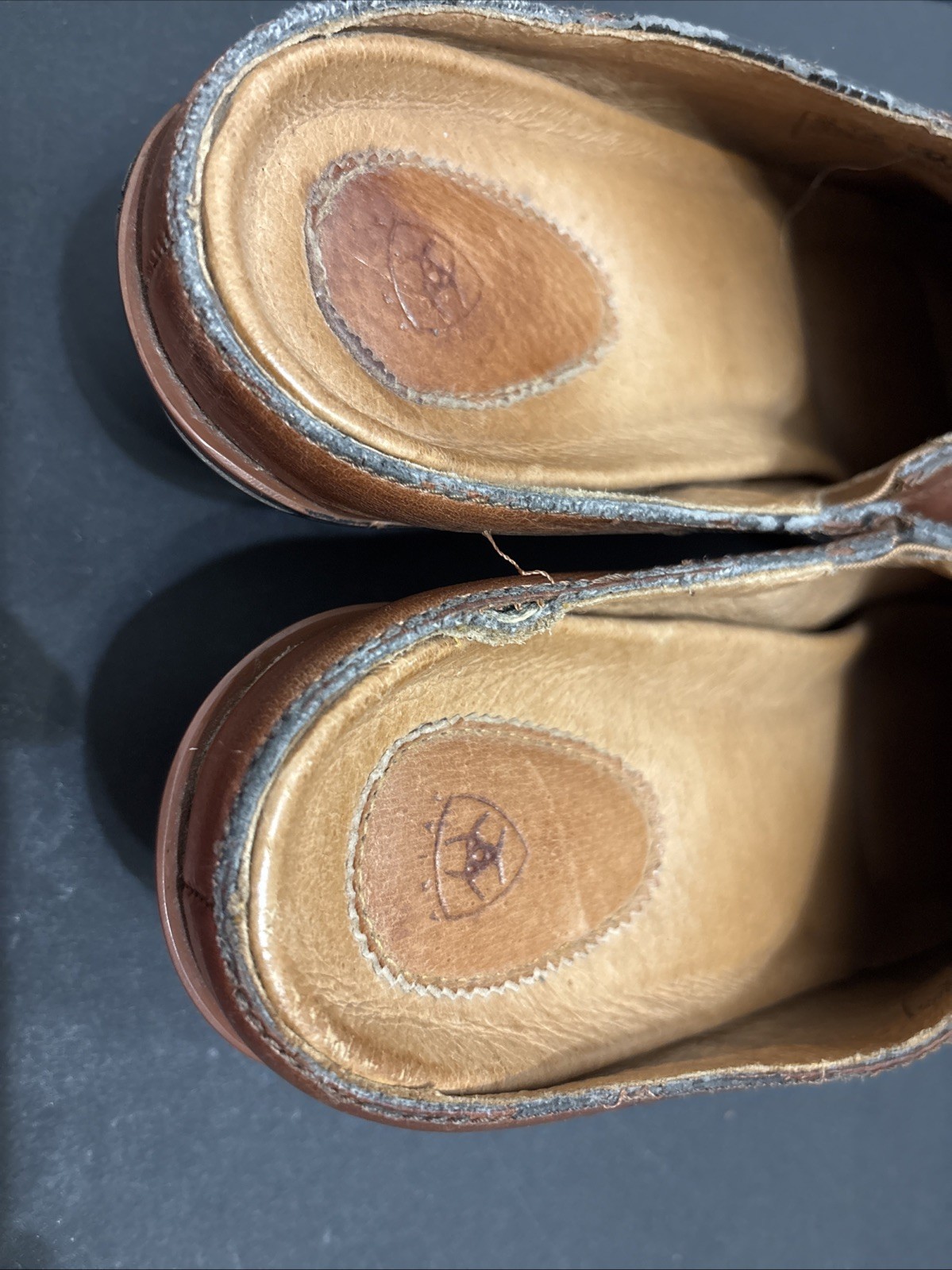 ARIAT Dessert Stars Moc Cognac Leather Cowboy Western Clogs Mules #13397 Sz 8B