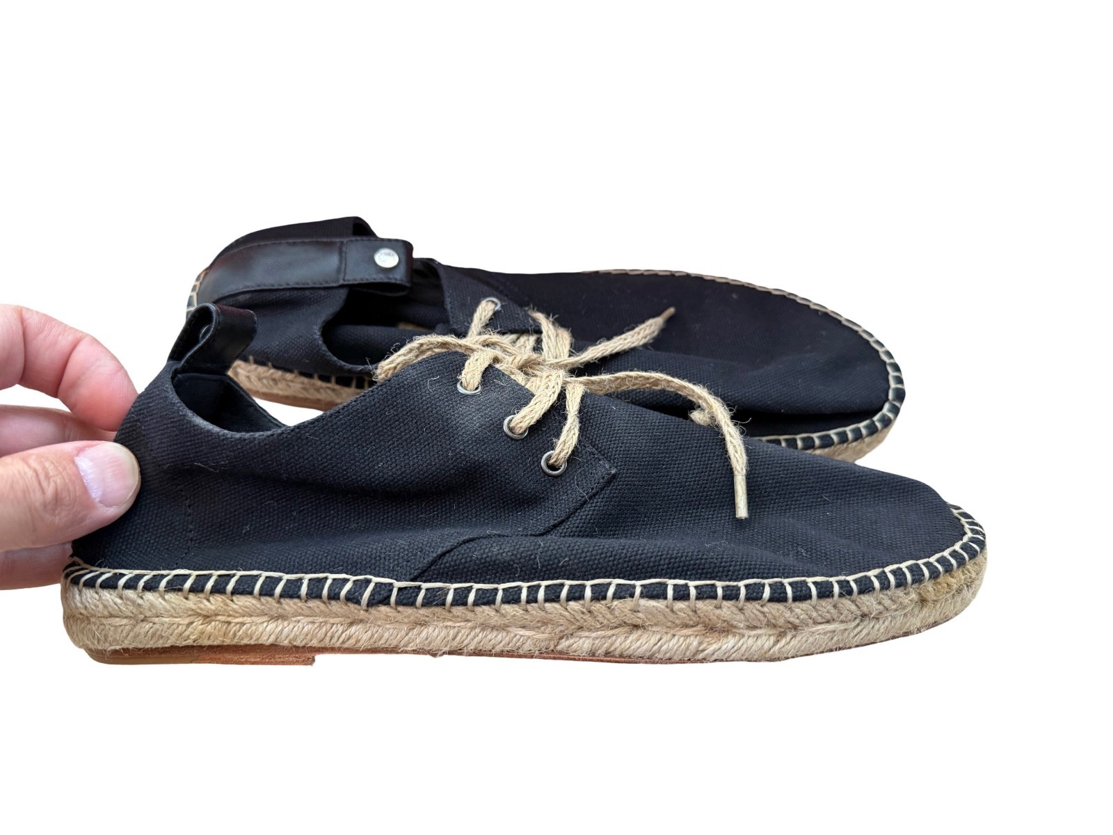Hermes Espadrilles Hightop Canvas Black Size 39EU 5UK 6US New With Box