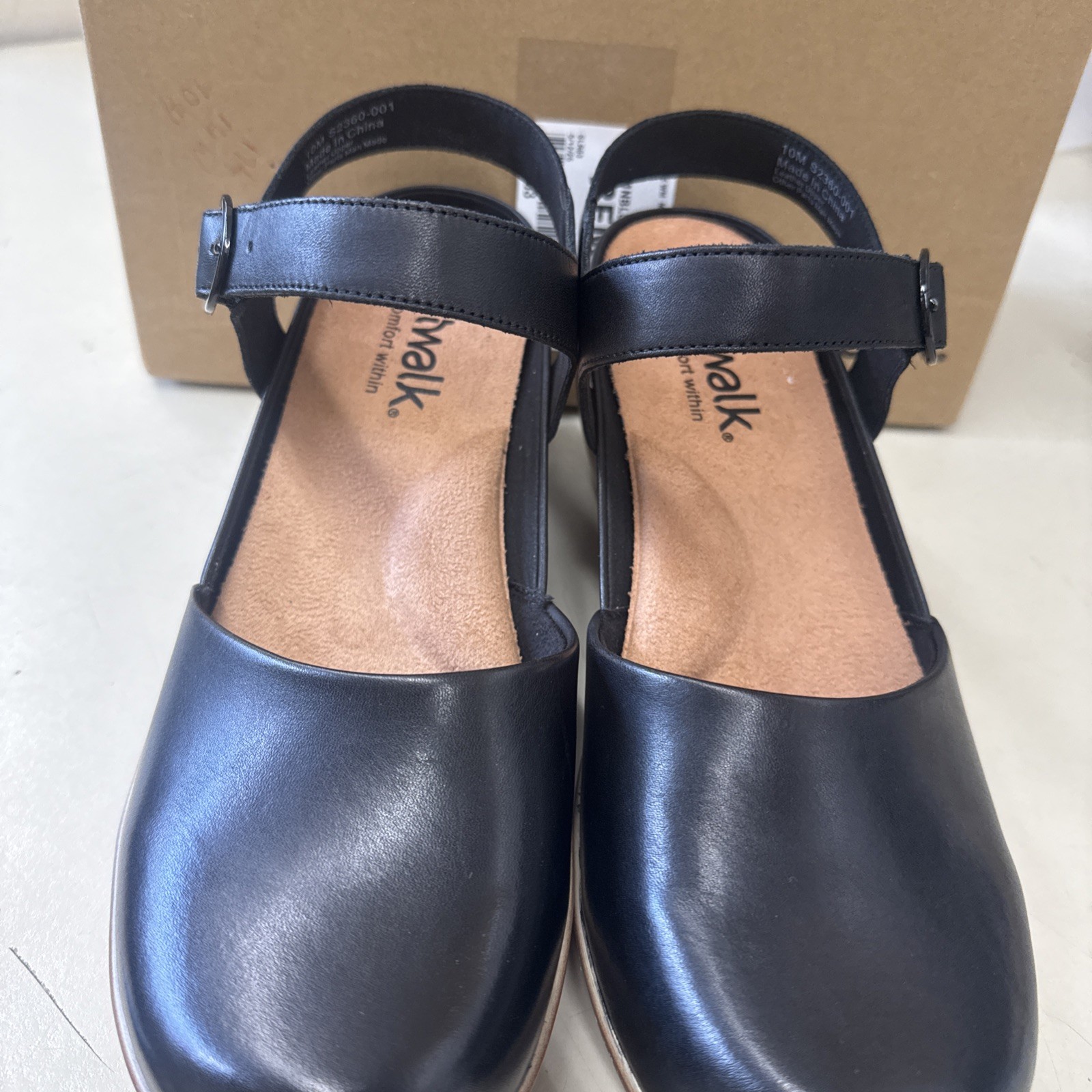 Softwalk S2360 Women’s Black Nubuck Leather Mabelle Platform Clogs-CHOOSE SIZE