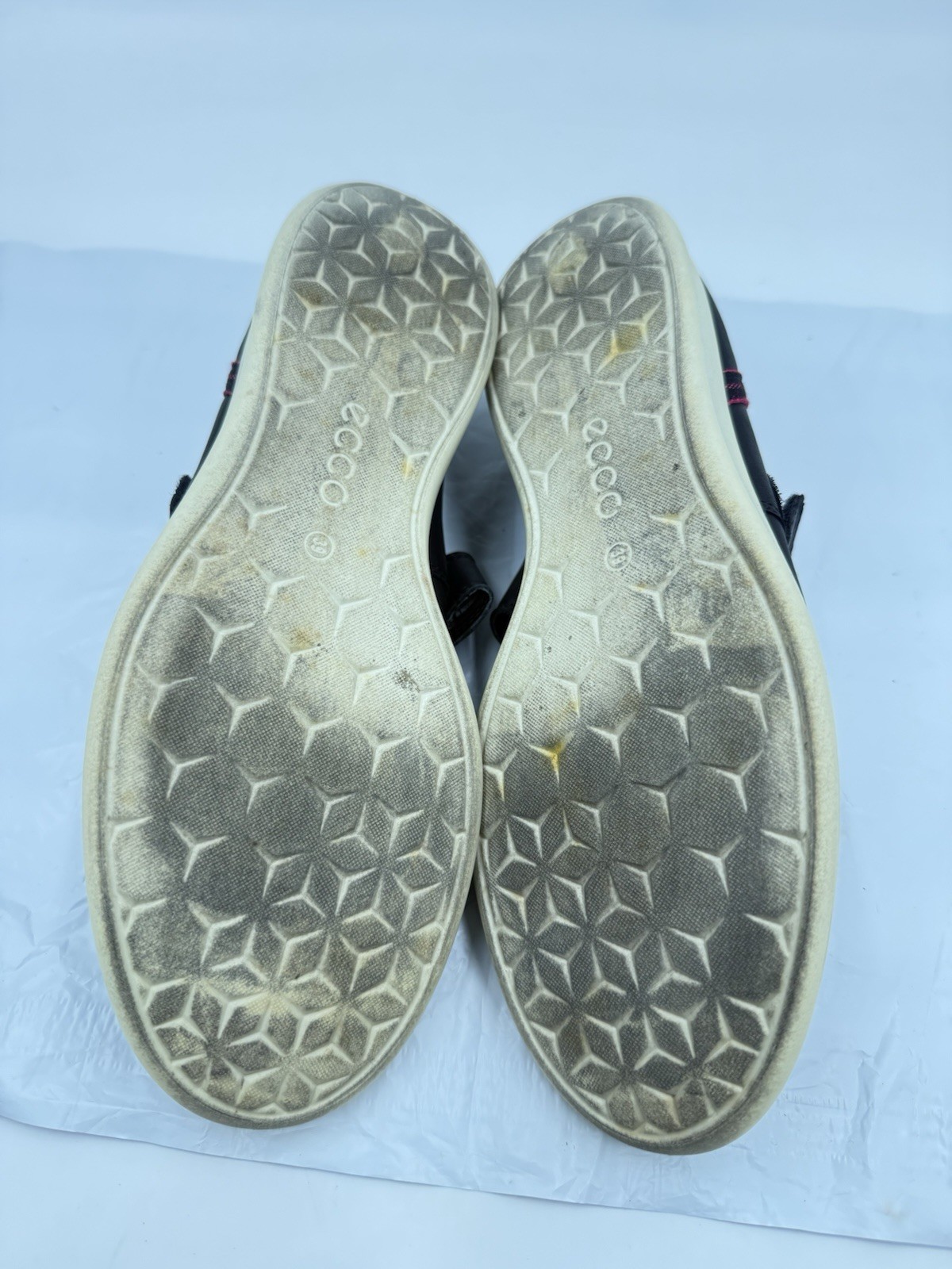 ECCO Women’s Sense Mary Jane Size 39 US 8-8.5Black Leather Hook/Loop Strap Shoes