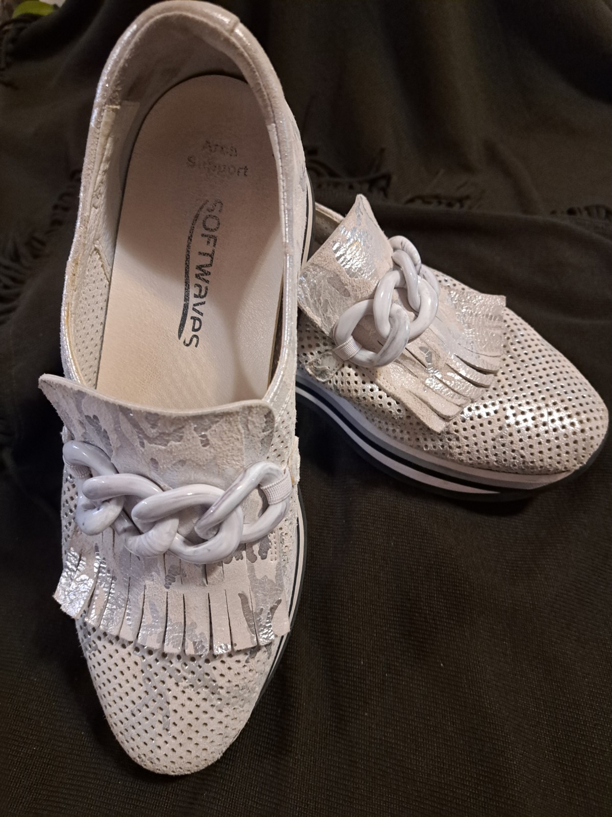 Softwaves Cloe Platform Shoes Mimetico Kaki Size 41, Please view photos