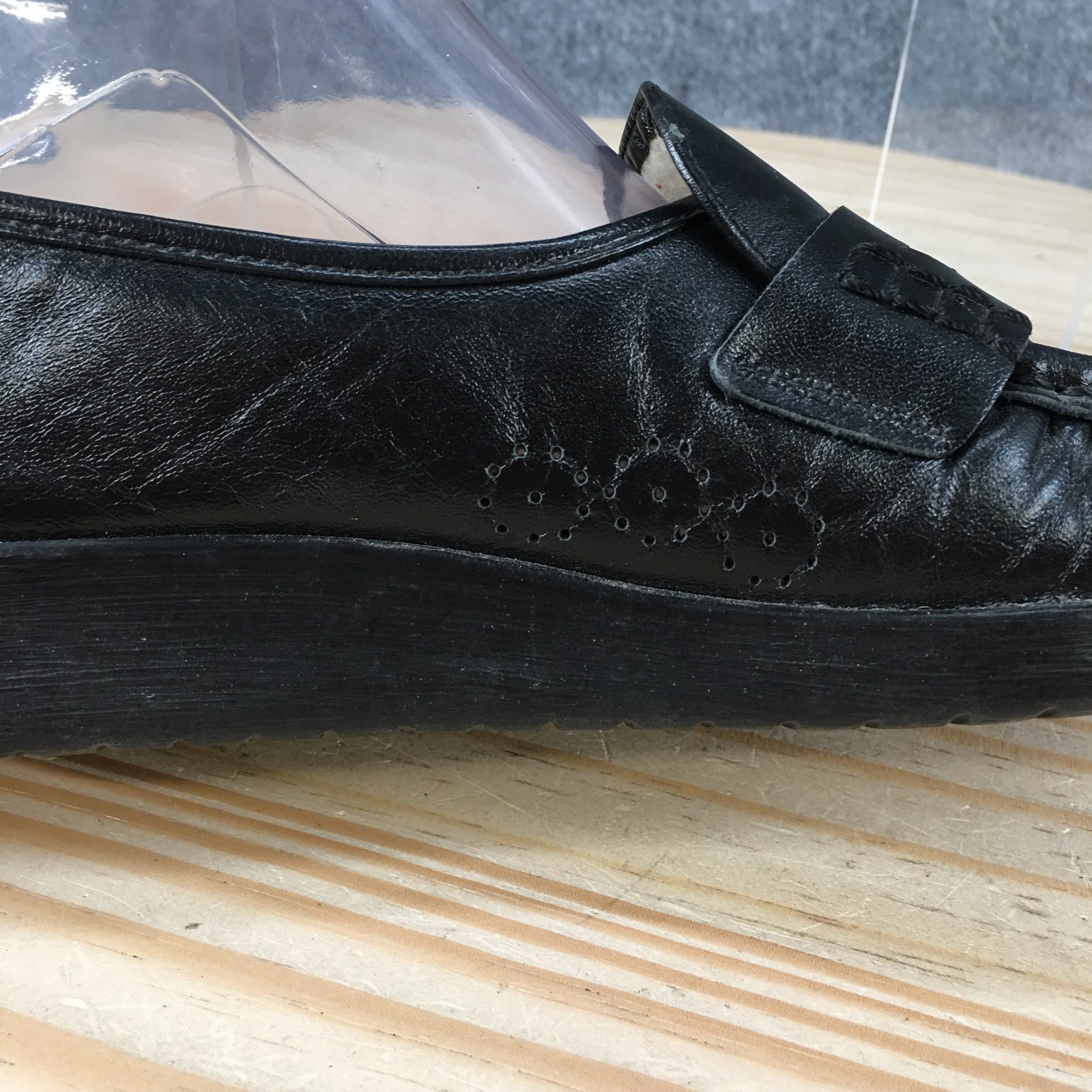 SAS Shoes Womens 9 E Handsewn Casual Slip On Moc Toe Loafers Black Leather
