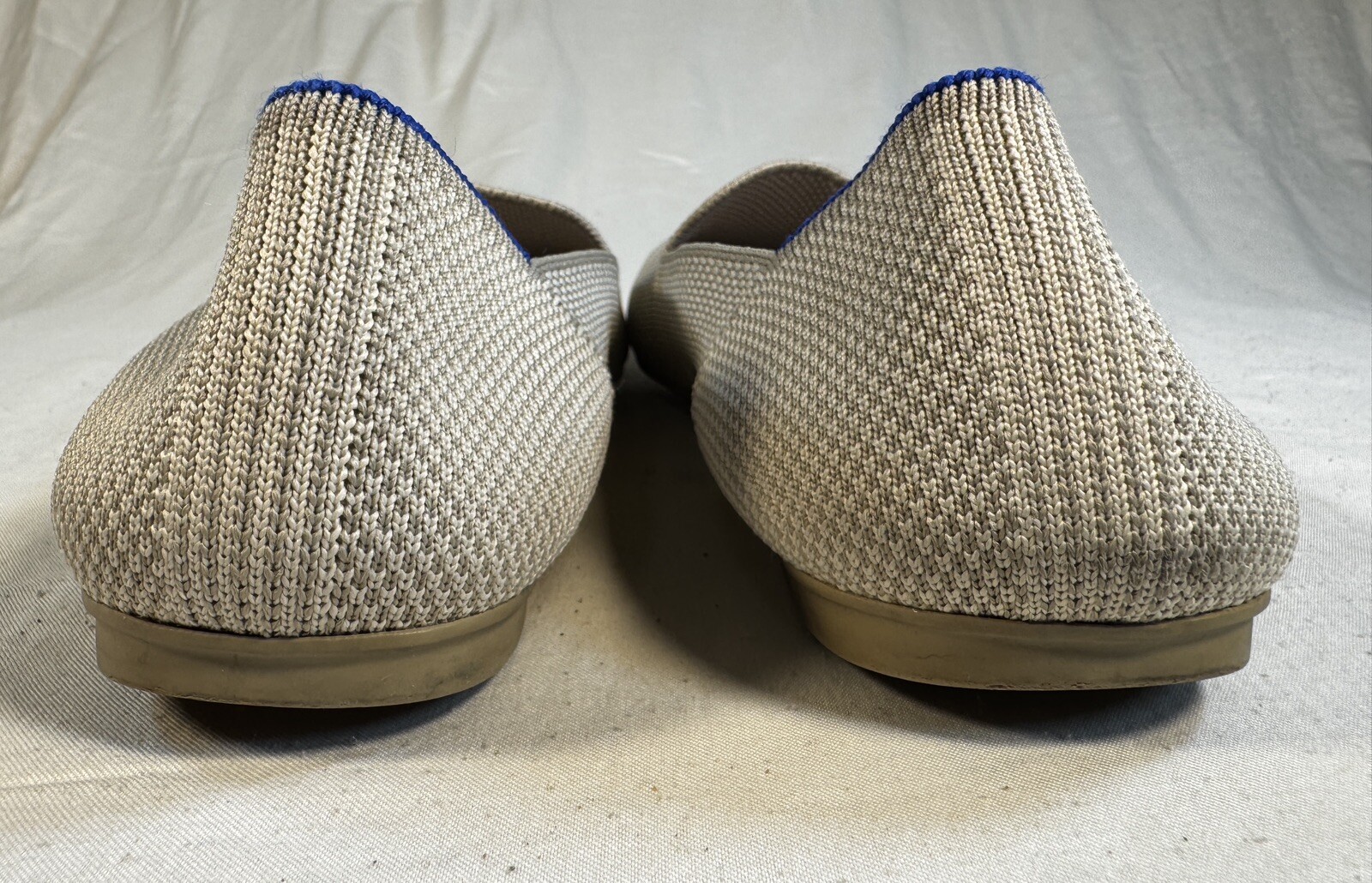 Rothy’s The Loafer 8 Ecru Beige Knit Sustainable Flat Shoe