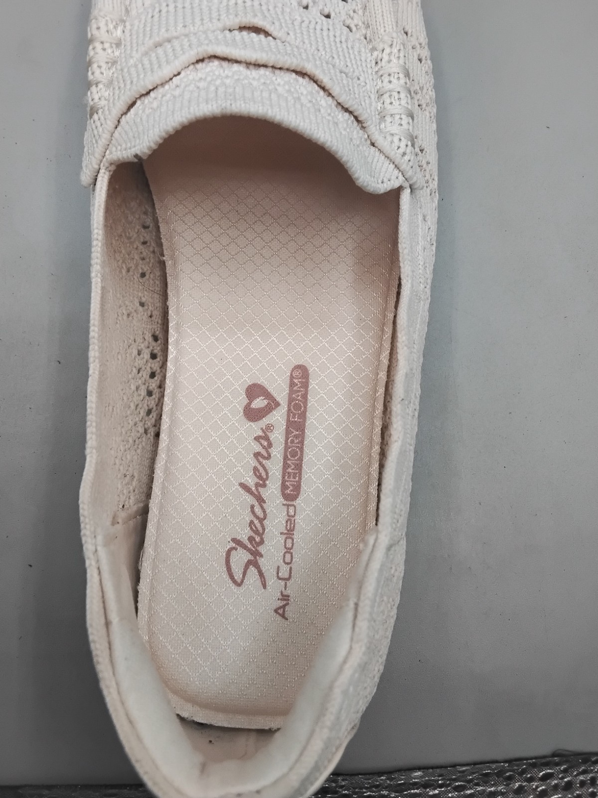Skechers Cleo Driver Recycled Vegan Knit Crochet Loafers 6M Natural A162