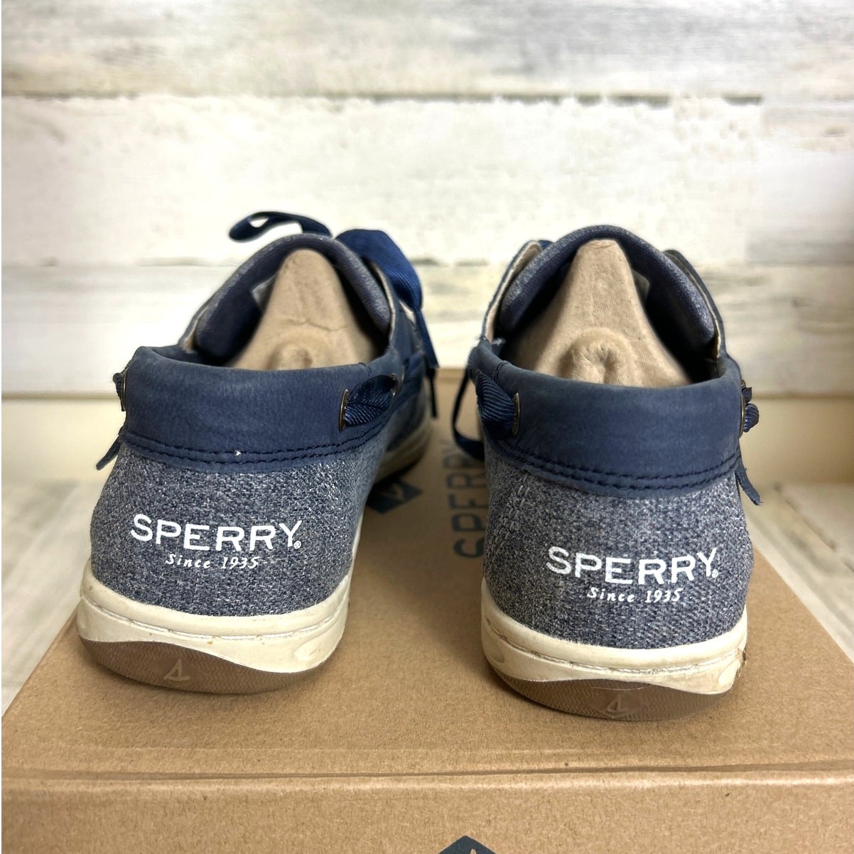Sperry Womens 7.5 Koifish Sparkle Canvas Boat Shoe Loafer Ribbon Lace-Up Leather