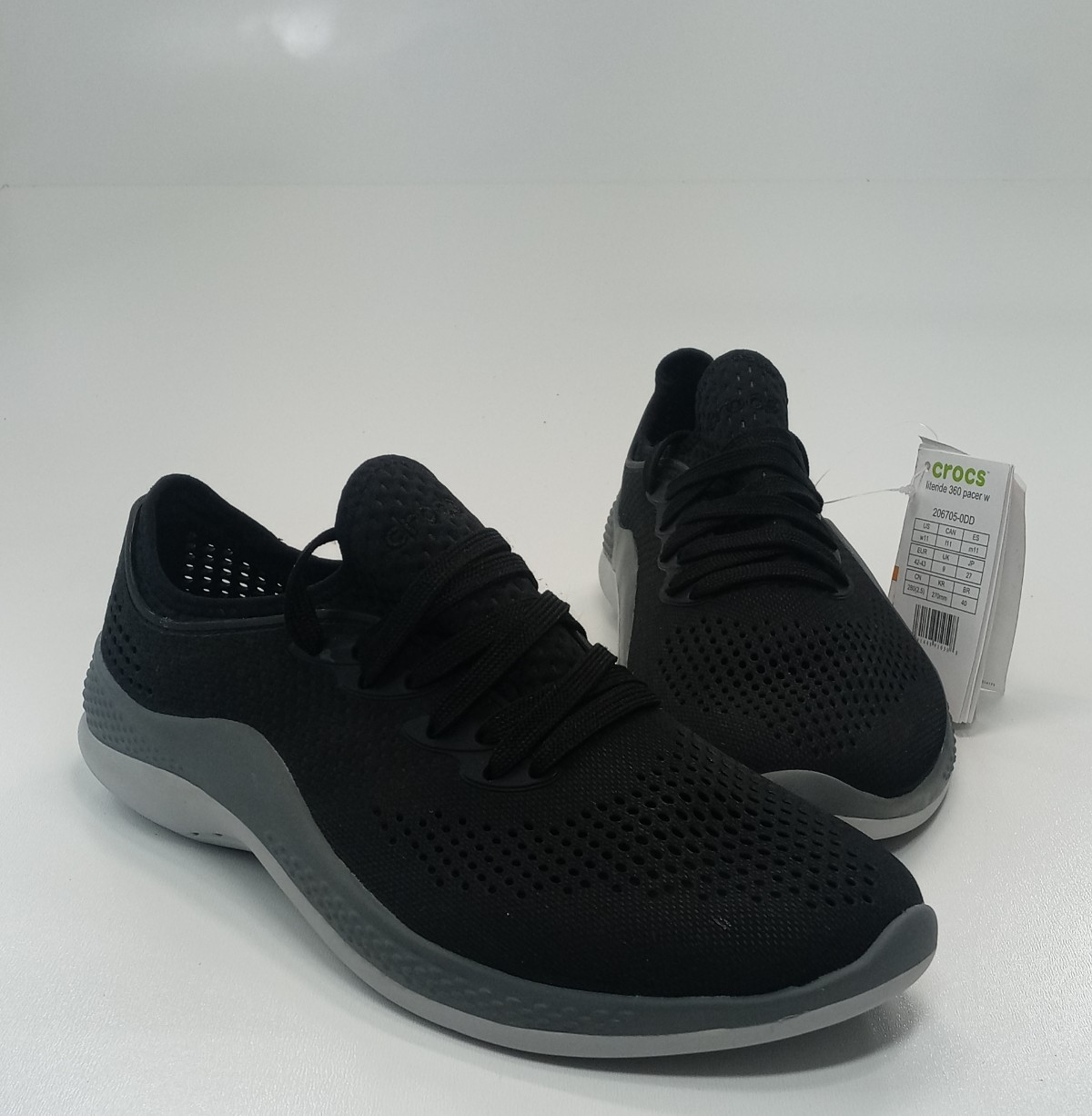 Crocs LiteRide 360 Pacer Women Sneakers Shoes Black Gray 206705 Size 11