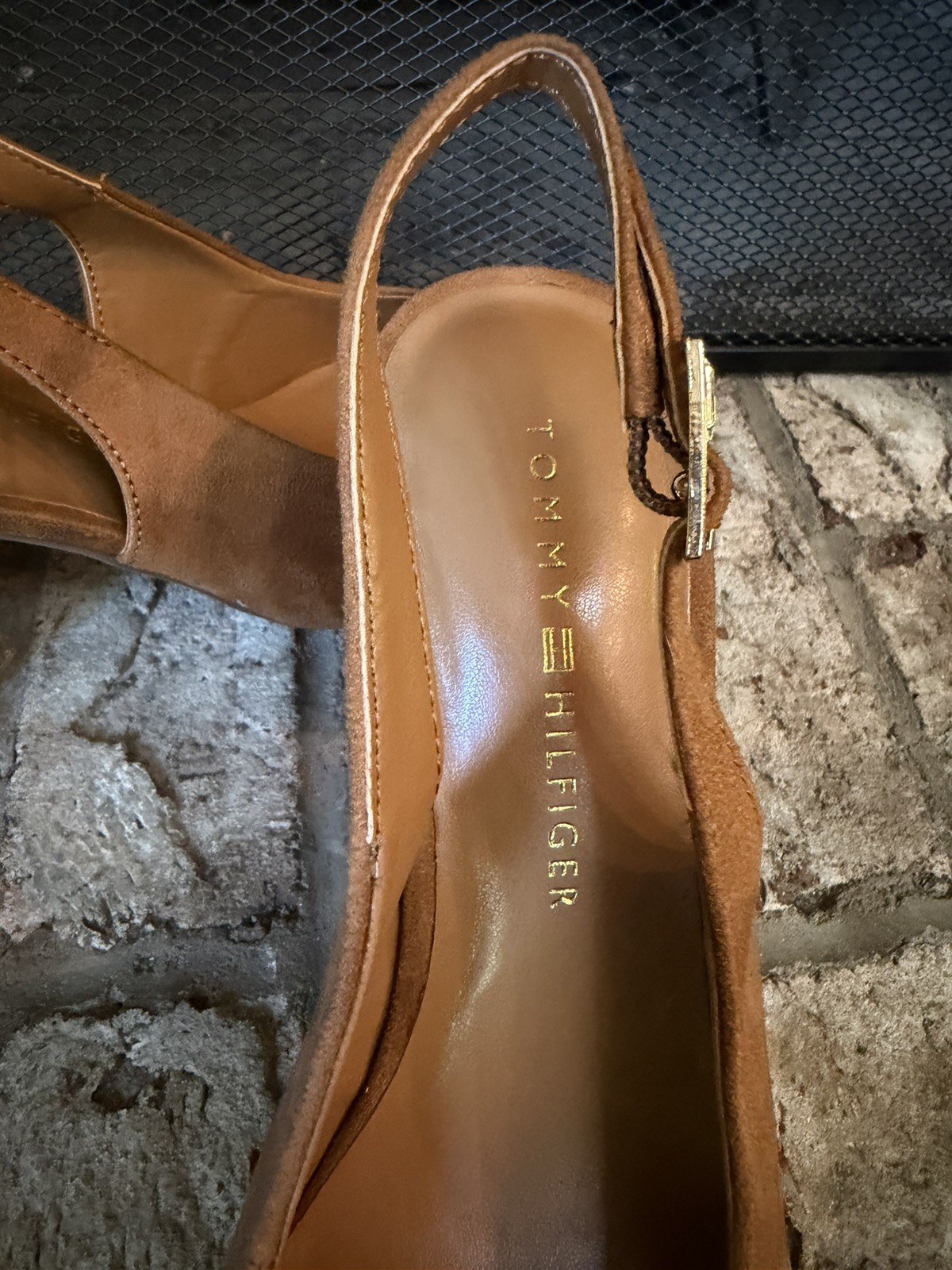Women’s Tommy Hilfiger Azalee Slingback Pumps Brown Suede NEW