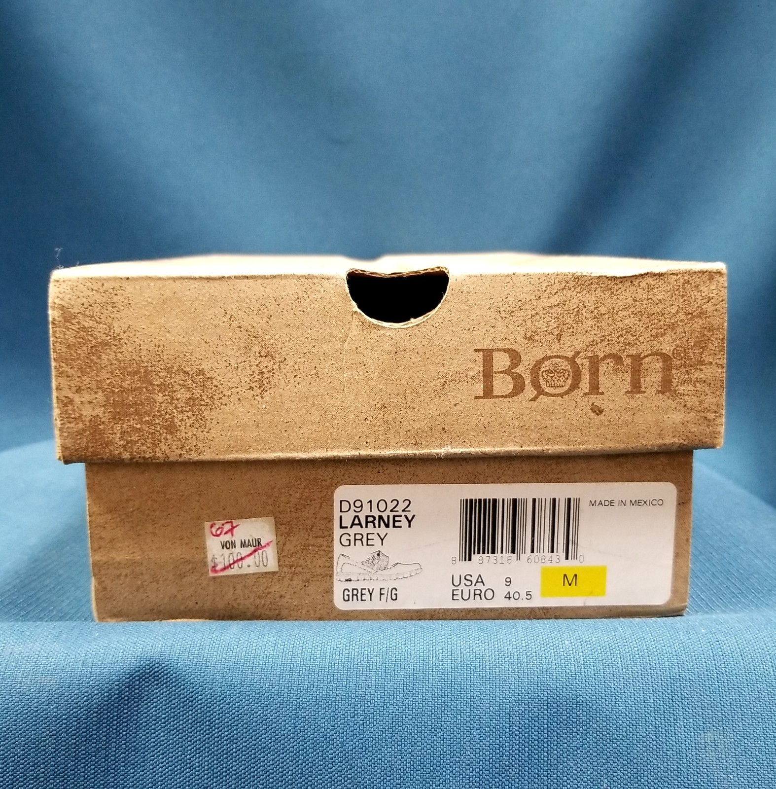 Børn Larney Grey Leather Criss Cross Women’s Mary Janes Size 9