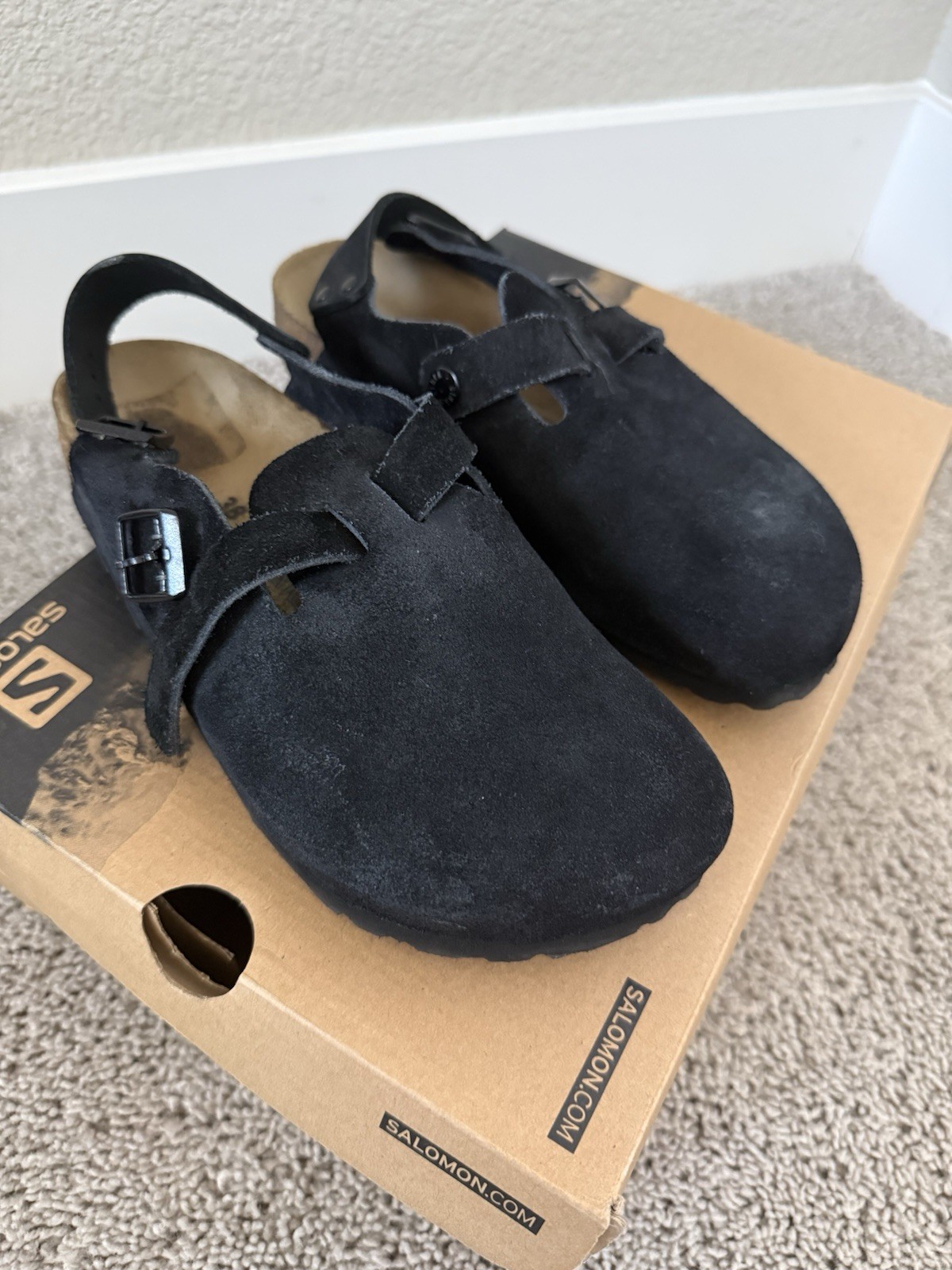 BIRKENSTOCK TOKIO BLACK SUEDE CLOG MULE SIZE EU 38 NARROW US 5 MENS 7 WOMENS