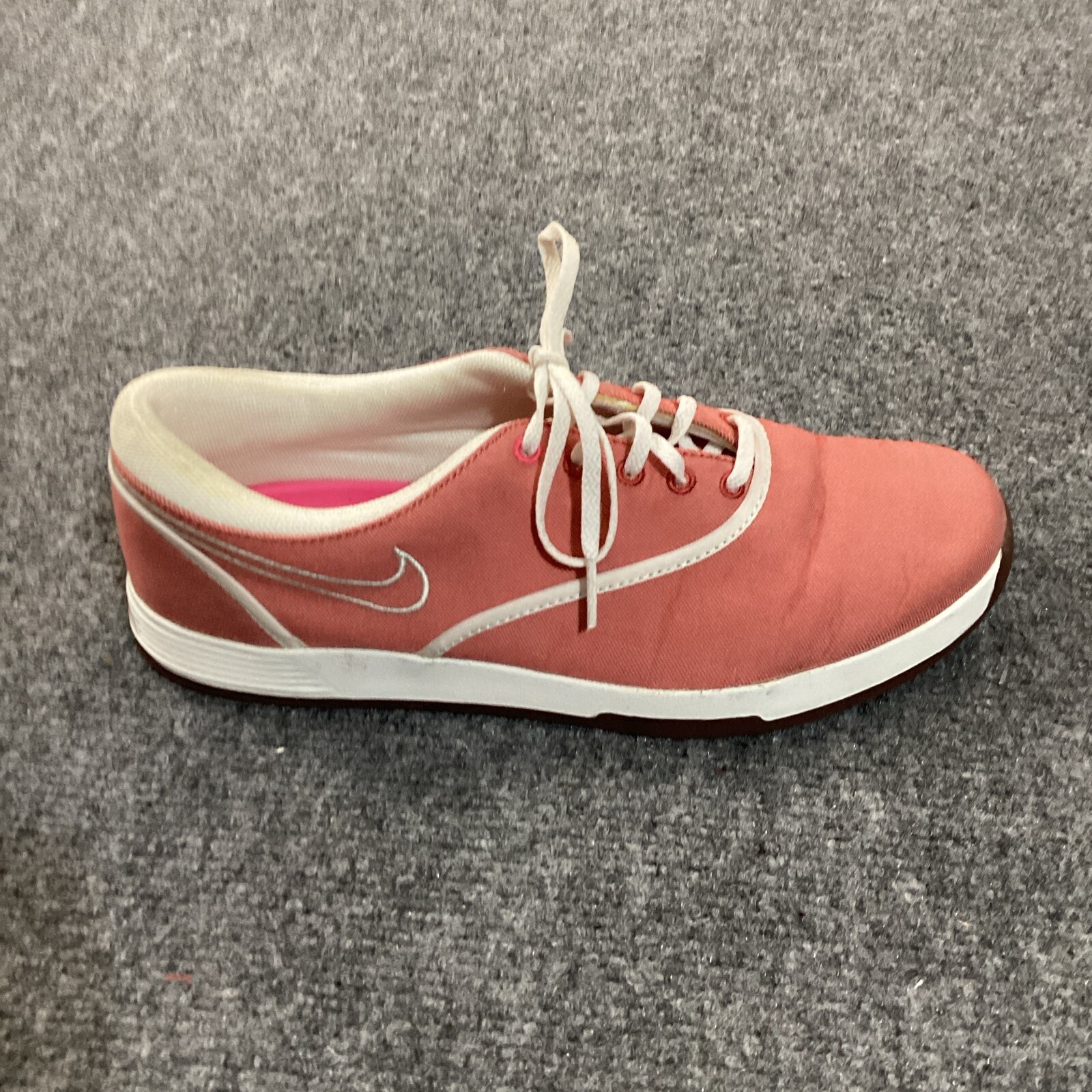 Nike Golf Shoes Womens 8 Pink Lunarlon Duet Spikeless Redwood 549593-800 Lace