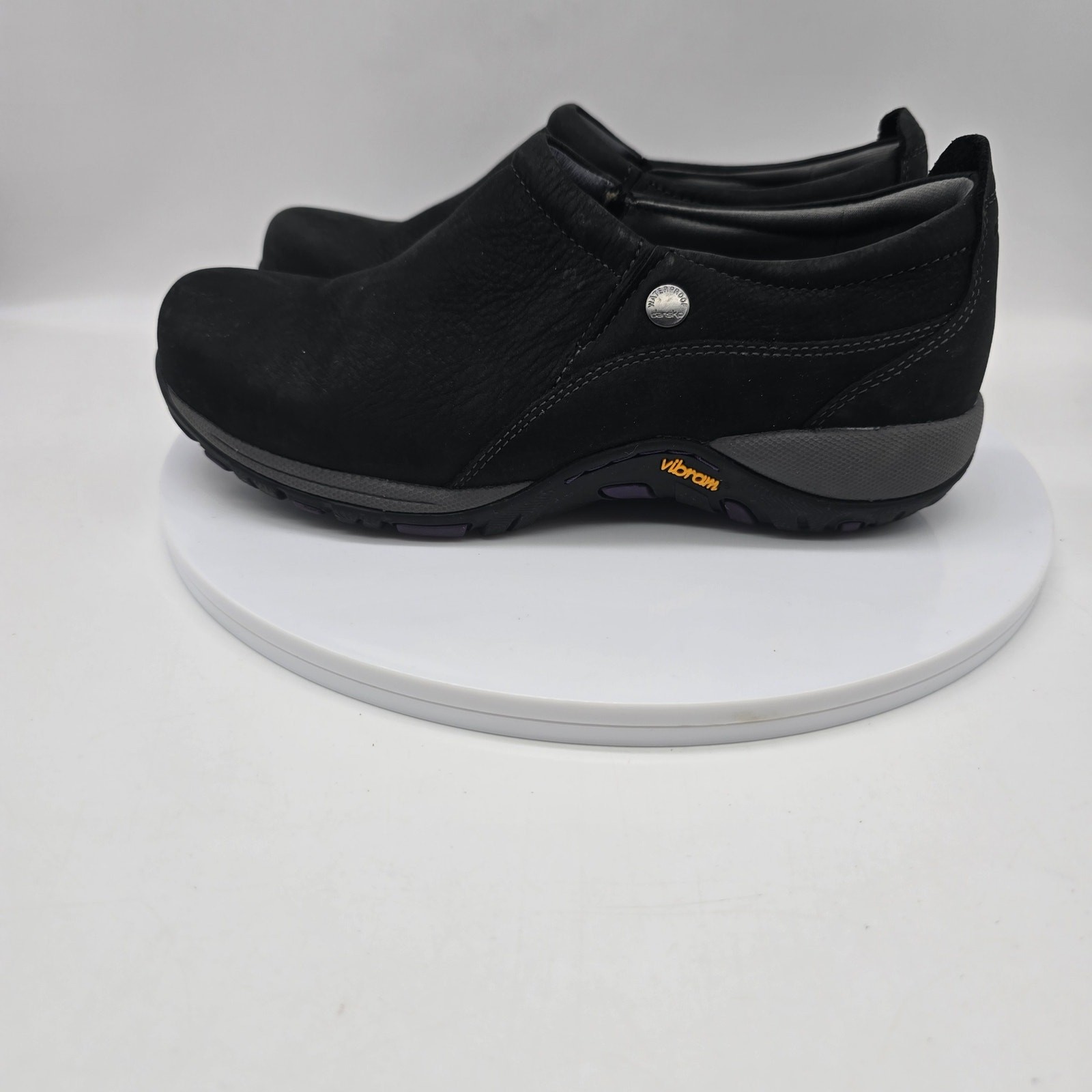 Dansko Patti Milled Nubuck Slip-On Clog Shoes Waterproof Comfort Black 37 US 7
