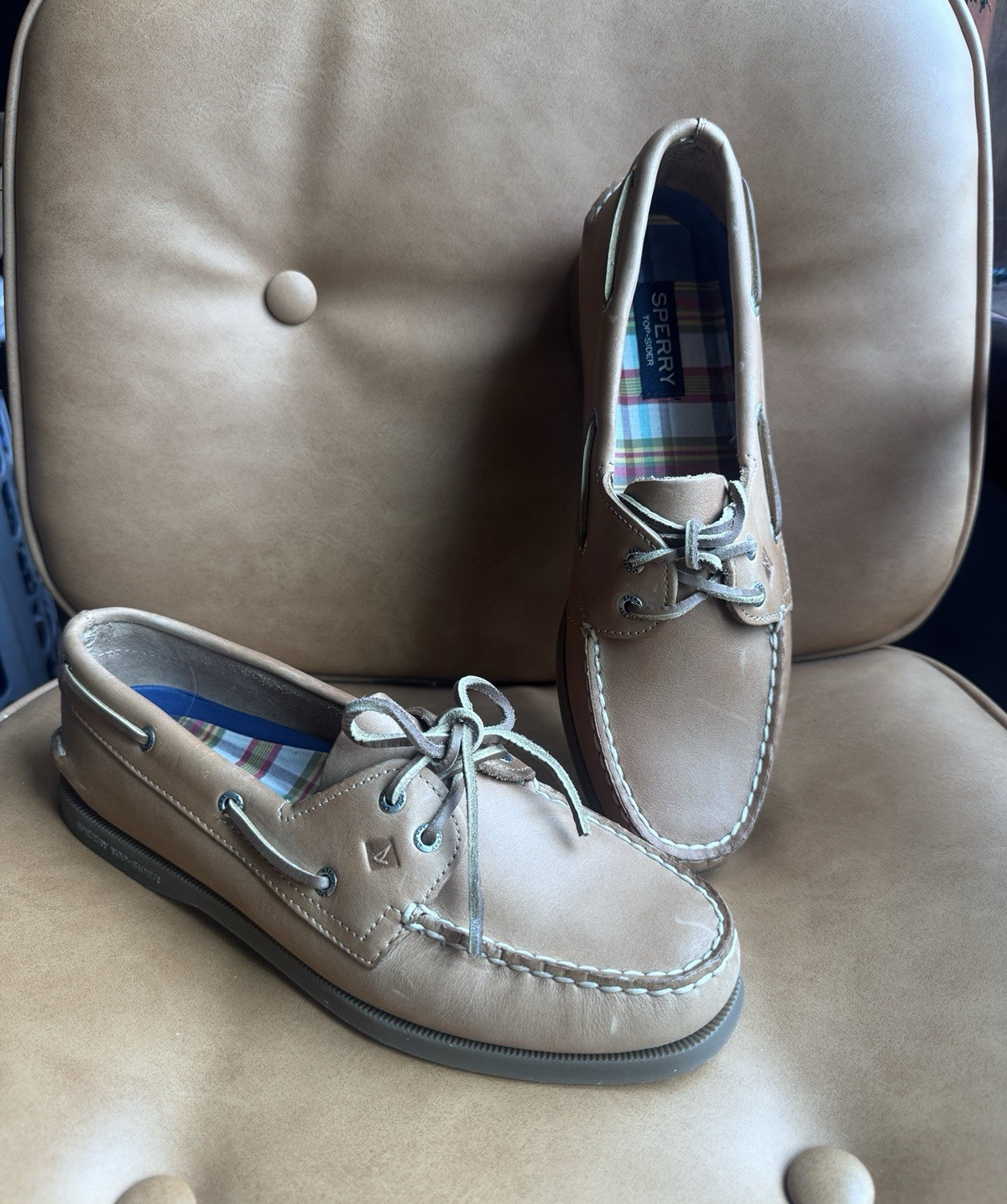 Sperry Top-Sider A/O Sahara Brown Leather Boat Shoes Womens US 10 M