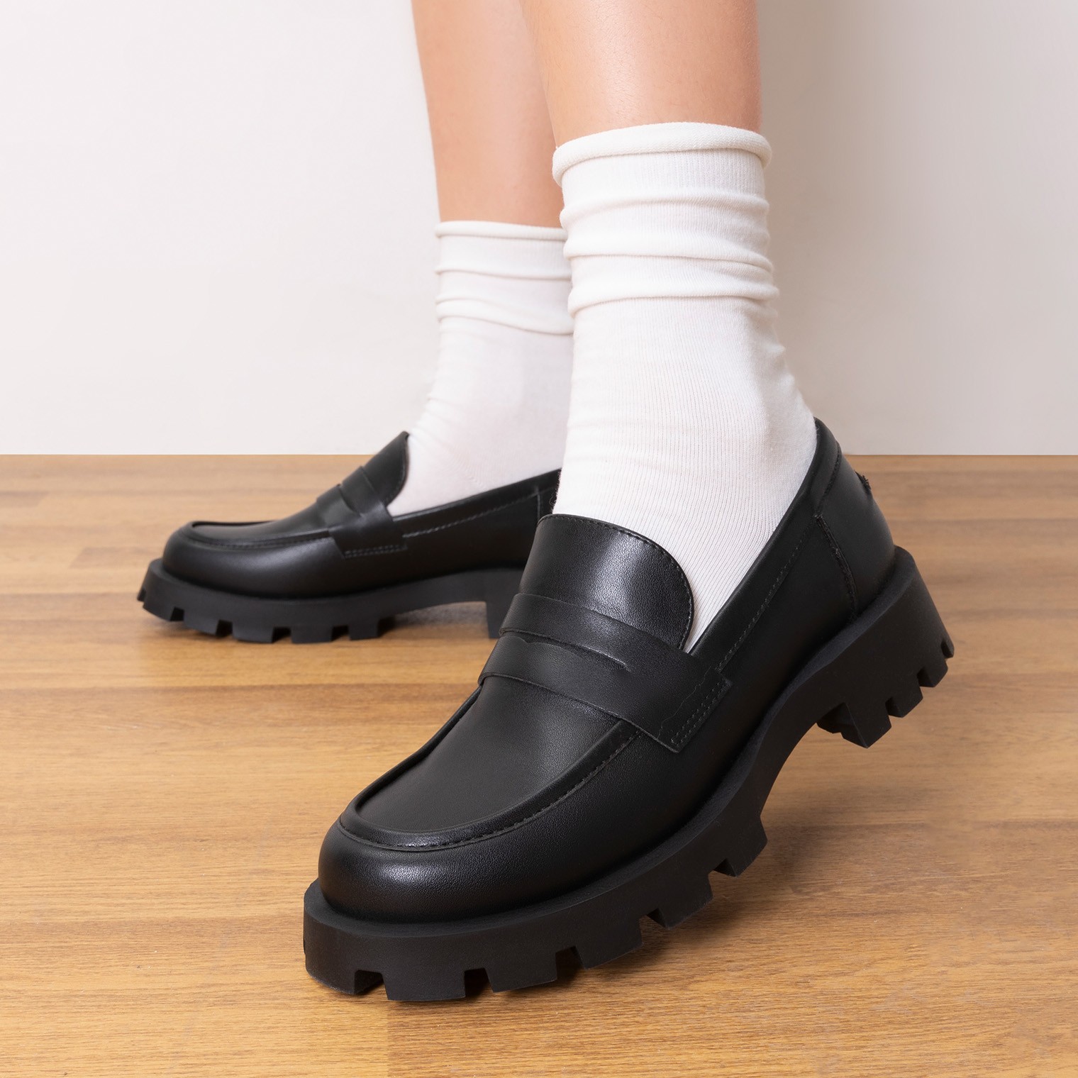 Women Platform Chunky Heel Penny Loafers Office Work Comfort Loafer Shoes