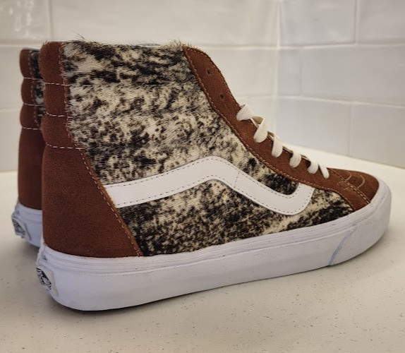 Vans X Urban Outfitters Exclusive Sk8 Hi Cow Brown White Womens size 9 Luxury
