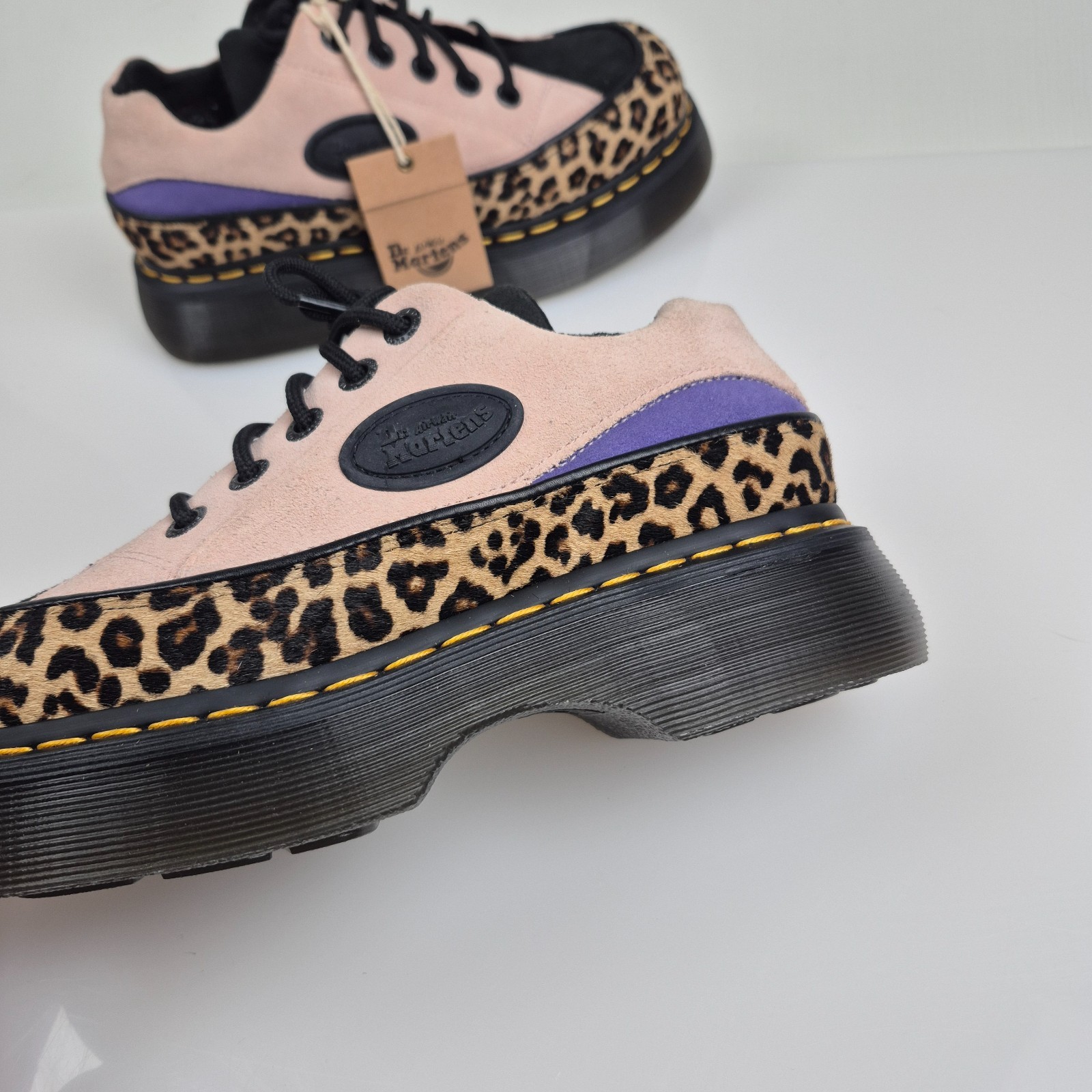 Dr. Martens BUZZ 5-Eye Leopard Spot Hair On & Suede Shoes Women’s Size 7 Print