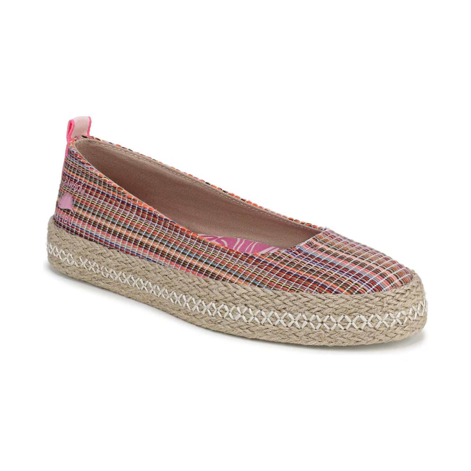 Blowfish Malibu Benita Ballerina Skimmer Shoes Bright Multi Woven Fabric