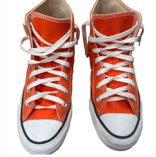 Converse Chuck Taylor Unisex M5 W7 Orange High Tops Retro Skater Cute Sneakers