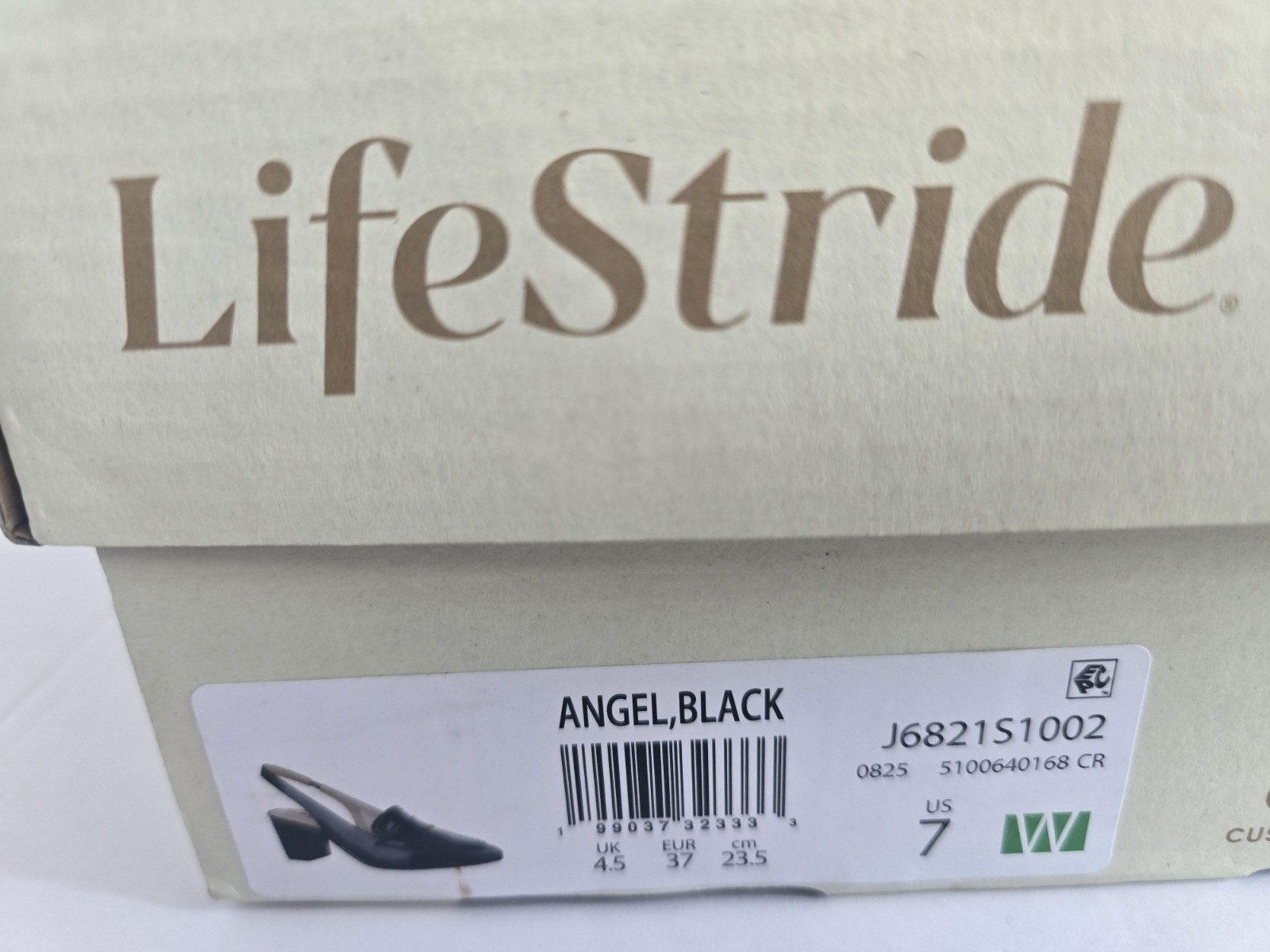 LifeStride Angel Pointed Toe Comfort Block Heel Slingback Pumps Size 7 Wide NIB
