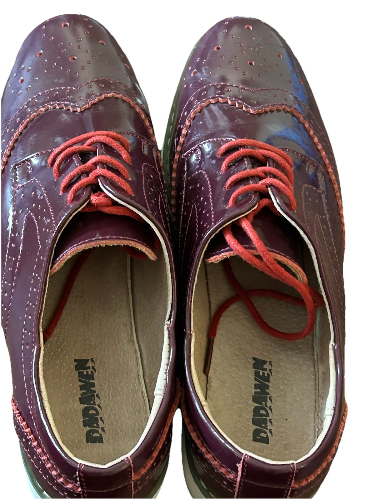 Dadawen Plum Platform Oxford Women’s Size 41 Red Laces