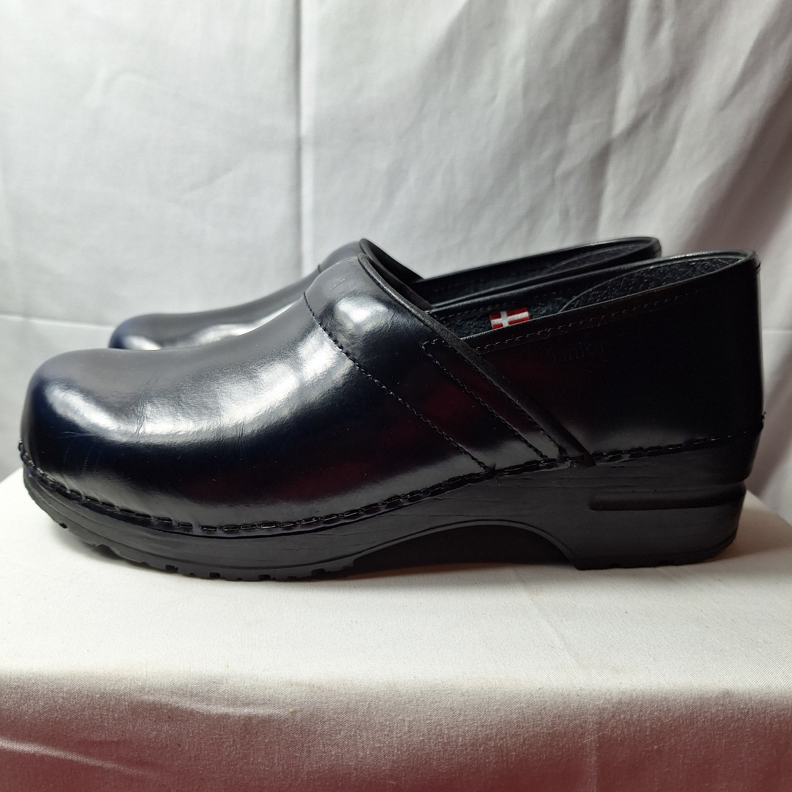 SANITA The Original Danish Clogs Work Sz EU/42 US/11 Navy Blue Leather Slip-On