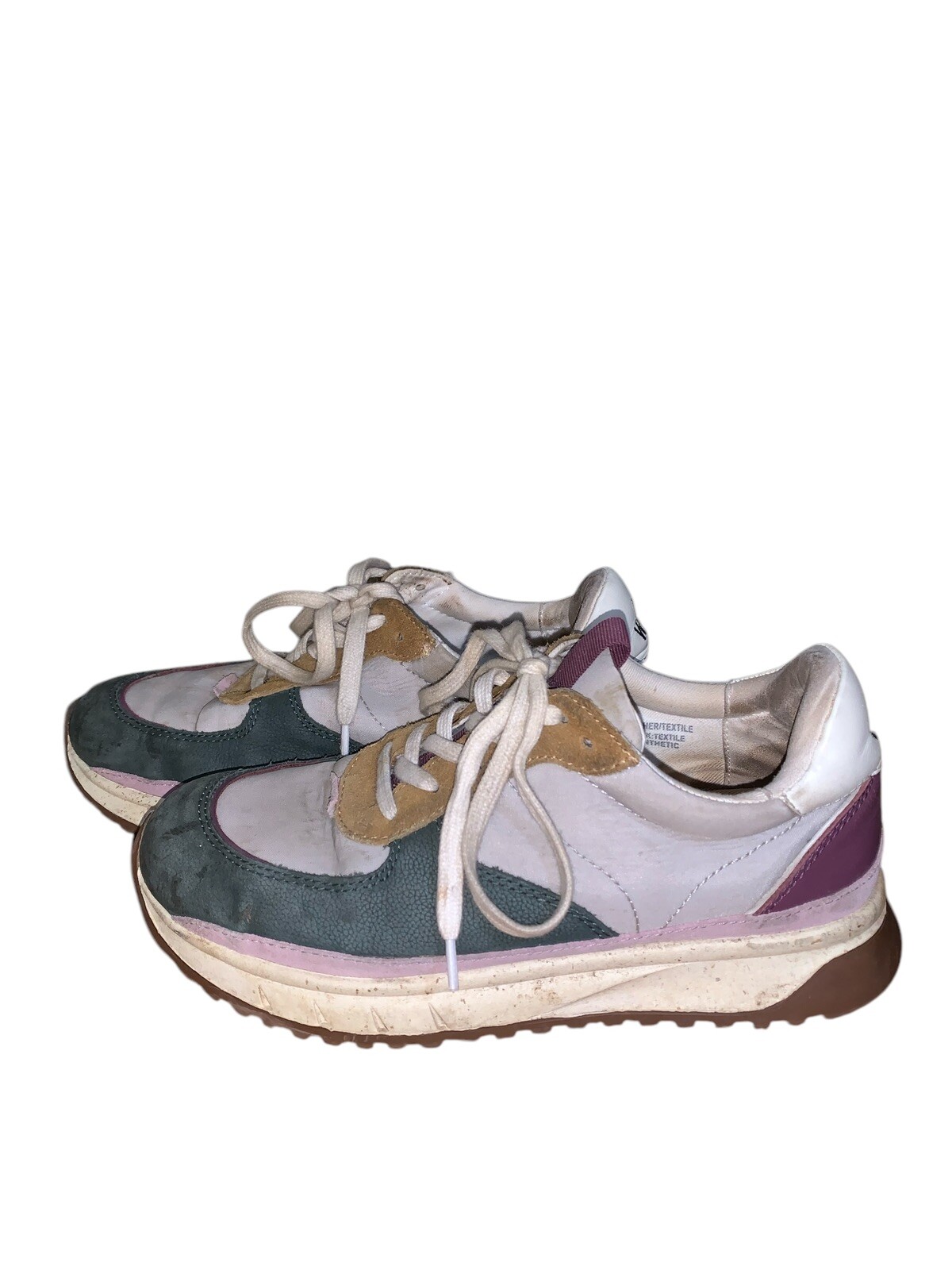 Madewell Women 6.5 Kickoff Trainer Sneakers Lace-Up Recycled Nylon Suede Leather