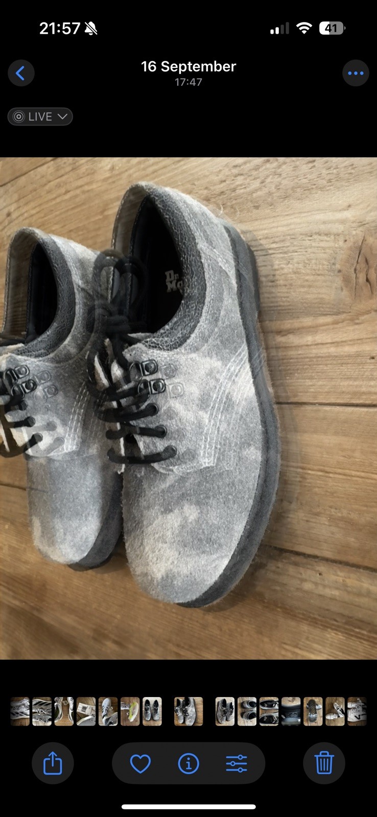 Dr. Martens 8053 Grey Stonewashed Suede Oxford Shoes Men’s Size 7 Women’s Size 8