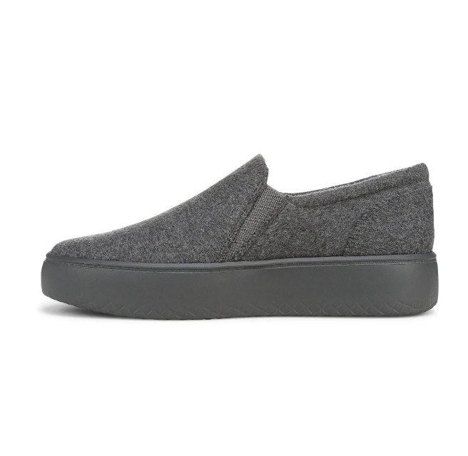NEW VIONIC Ellen Platform Slip On Sneaker, Dark Grey Wool Flannel