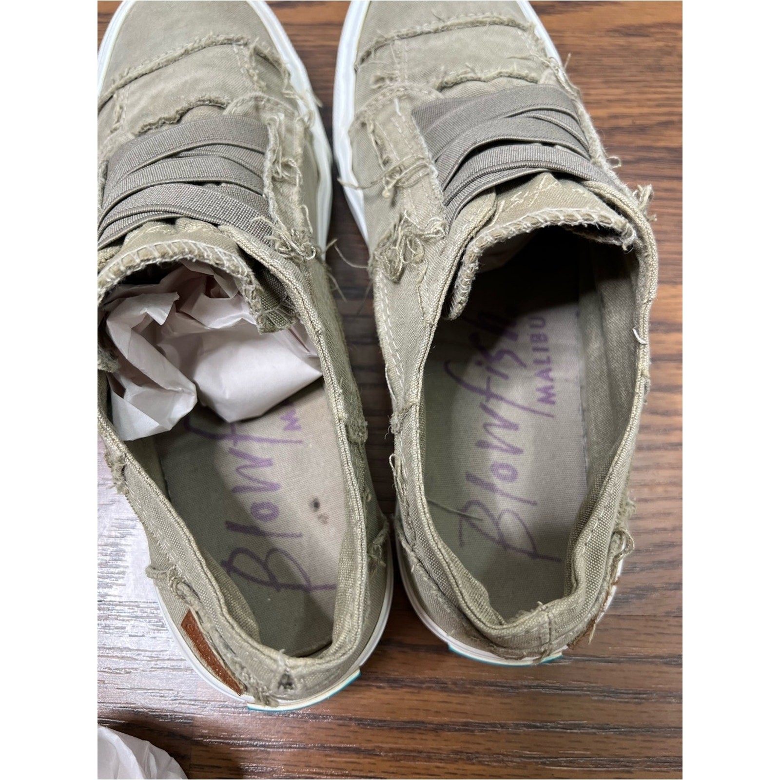 Blowfish Malibu Marley slip-on sneakers, distressed green size estimated 8.5