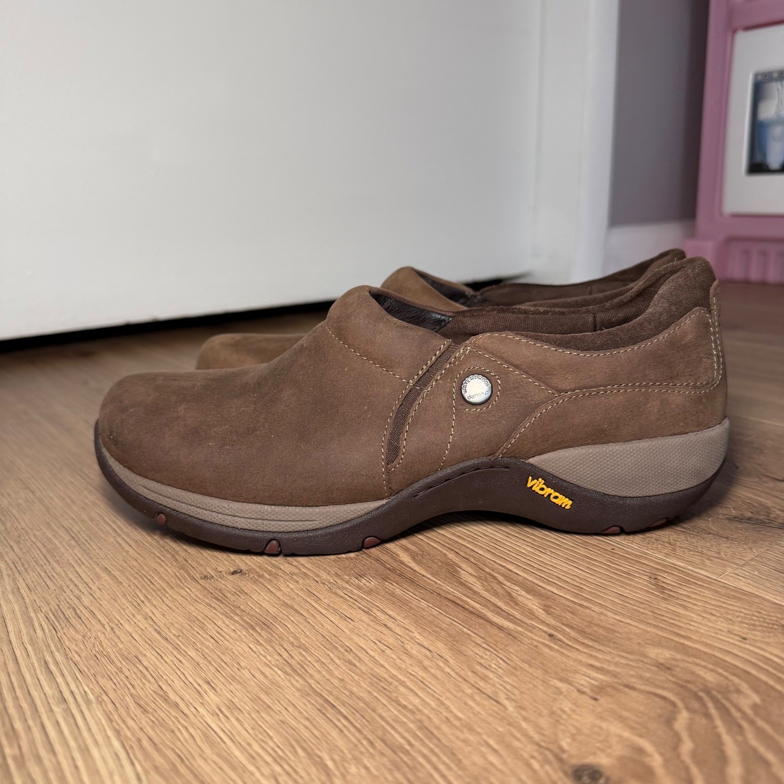 Dansko Patti Brown Burnished Suede size 38 shoes women’s comfort slip on