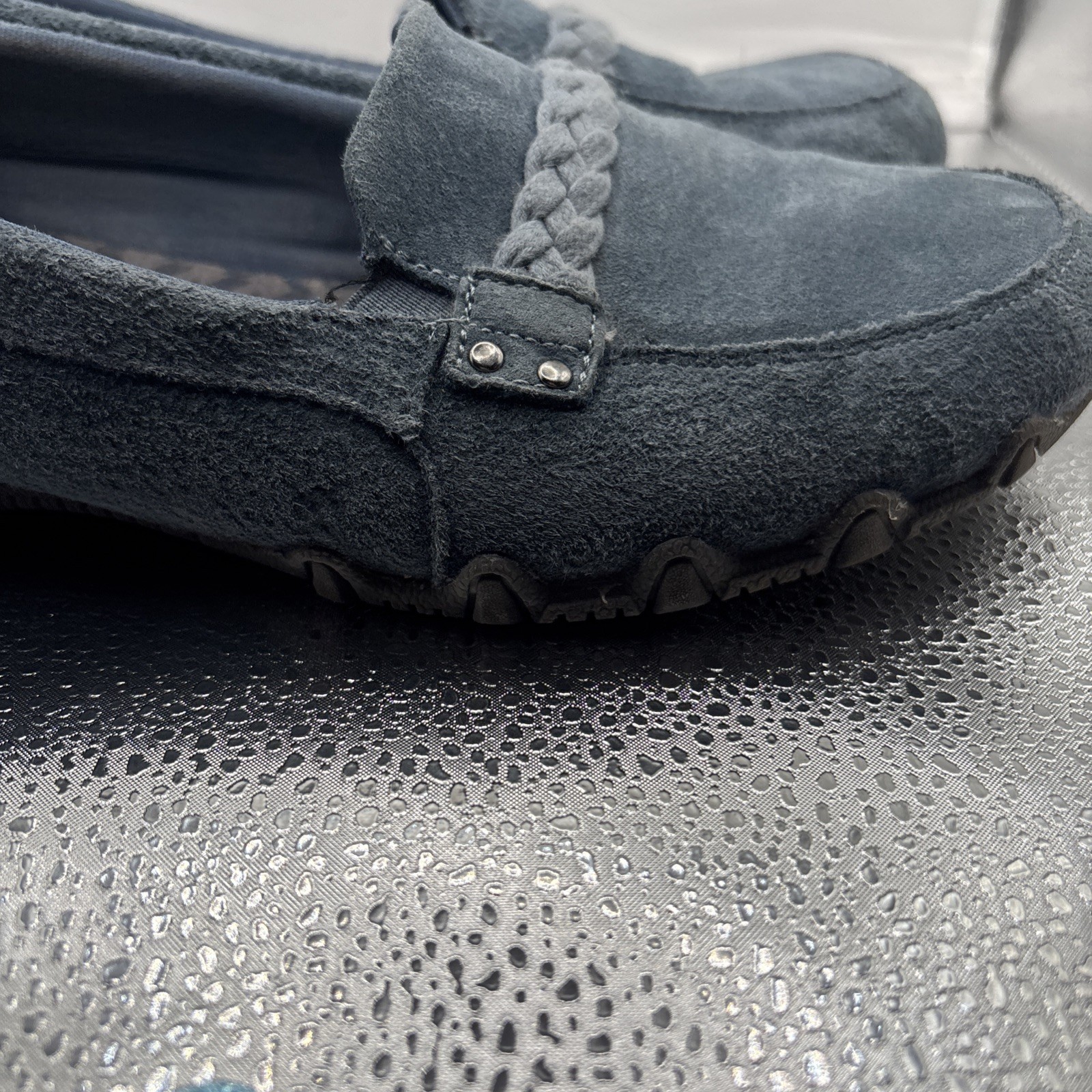 Skechers – Suede Slip-On Shoes – Bikers Of Melbourne. 10 Medium. Blue