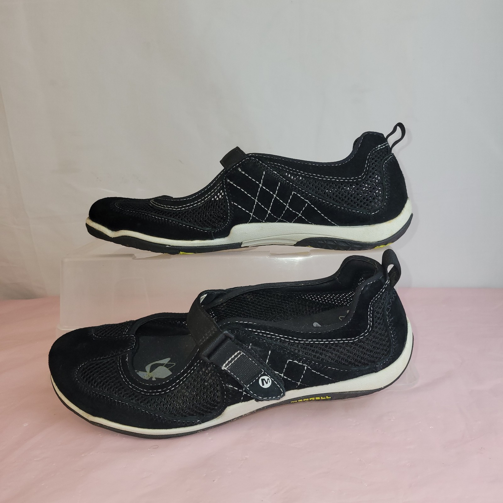 Merrell Form Air Cushion Mary Jane Black Mesh Strap Shoes Size 9.5 Women’s