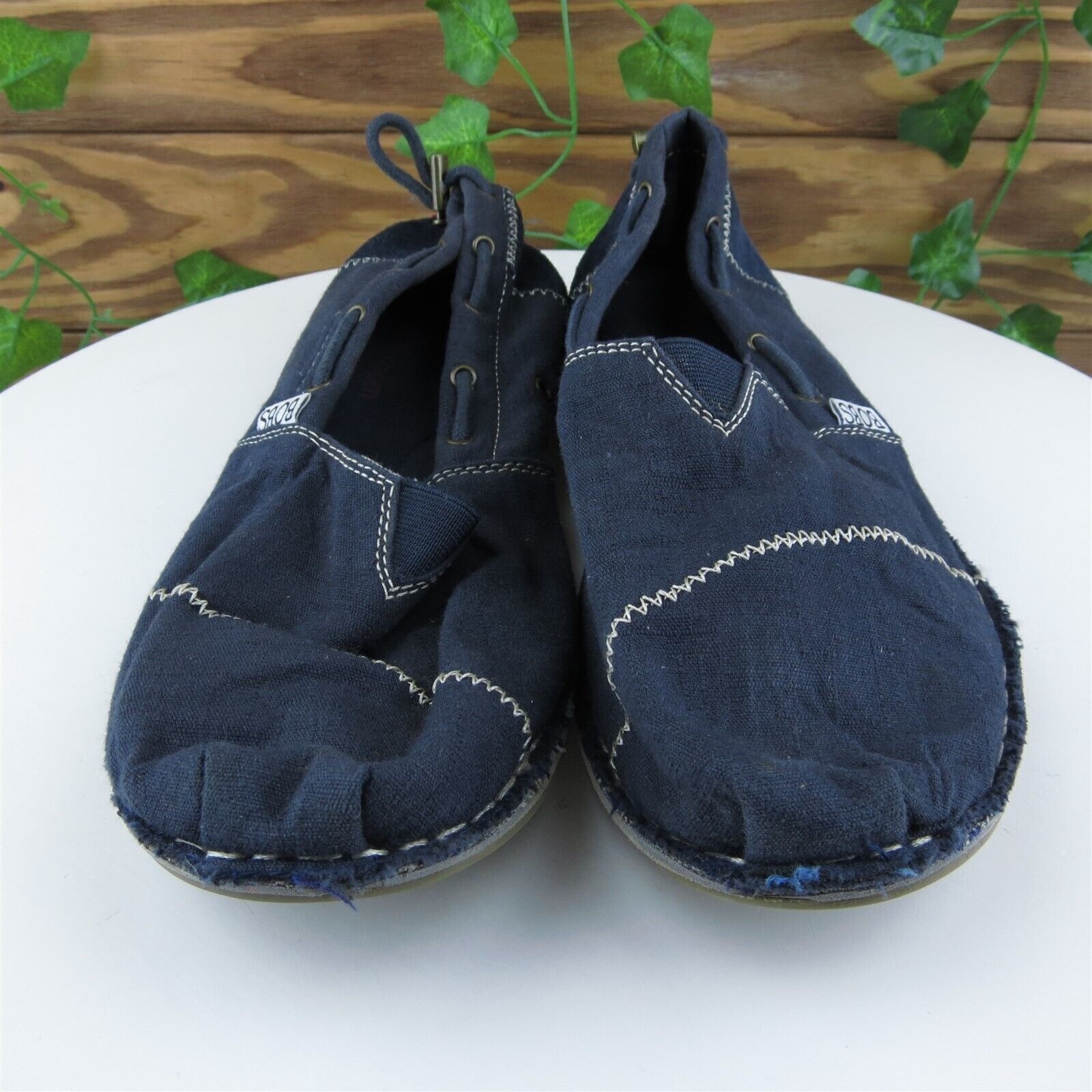 Bobs By Skechers Size 8.5 Slip-On Blue Fabric Medium Drawstring Women