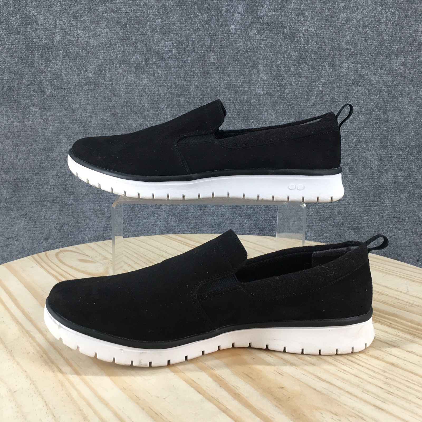 Ryka Shoes Womens 9.5 Wide Loafer Black Fabric Slip On Casual Round Toe Comfort