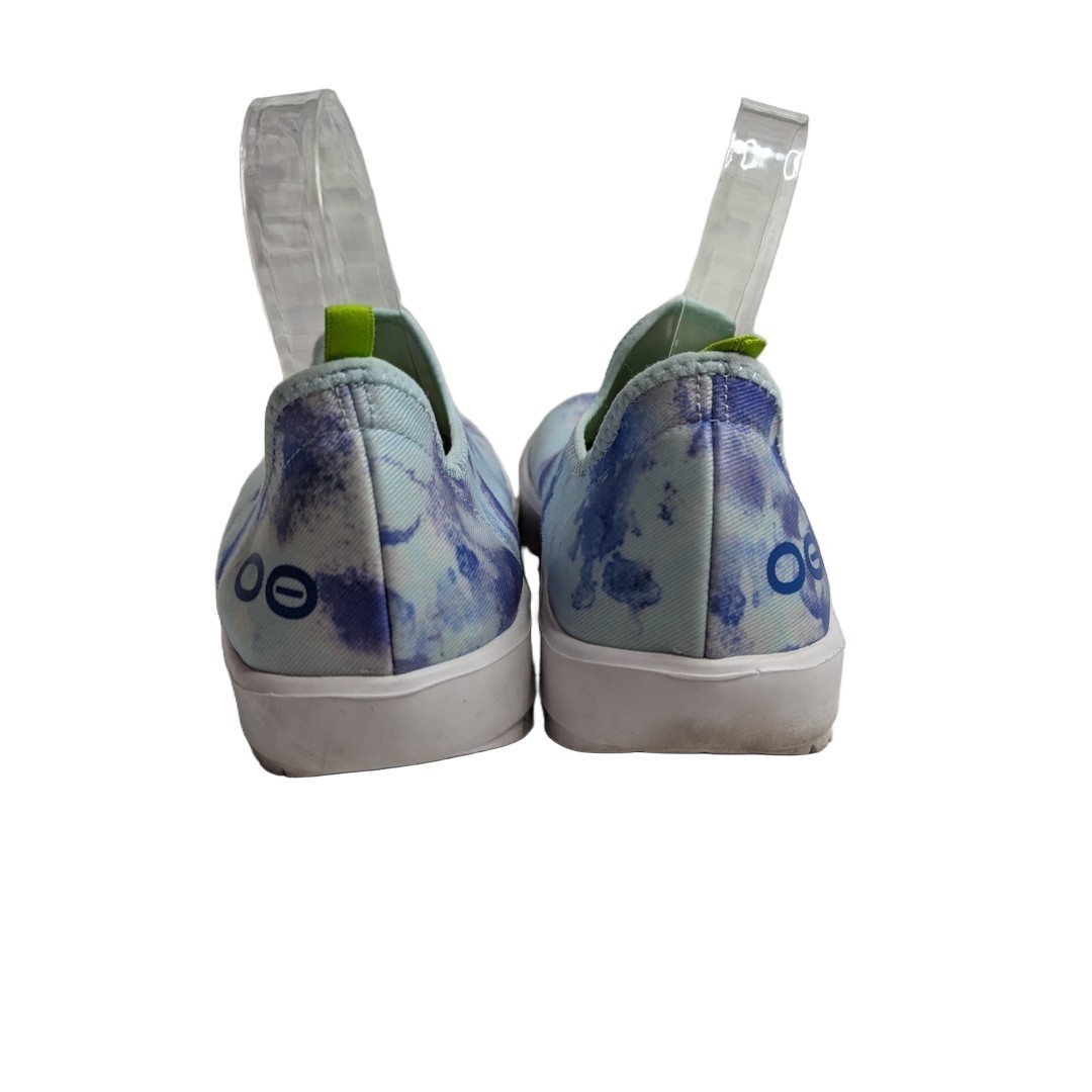 OOFOS OOmg Eezee Low Women Blue Tie-Dye Casual Slip-On Recovery Shoes Size 8.5