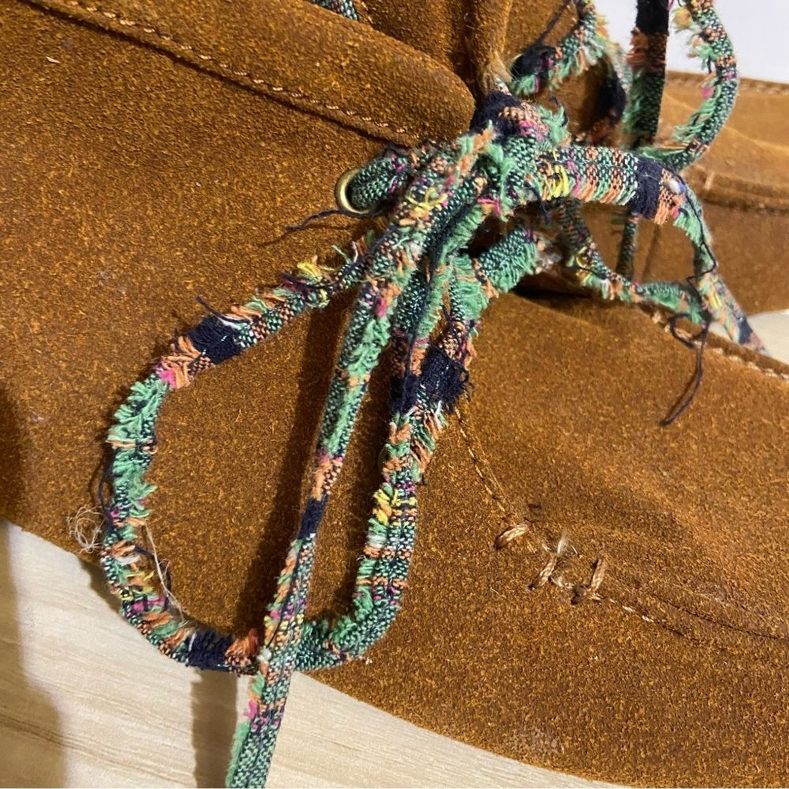 Cobian Willow Desert Chukka Boots Lace Up Suede Brown/Orange US 7 Native Boho