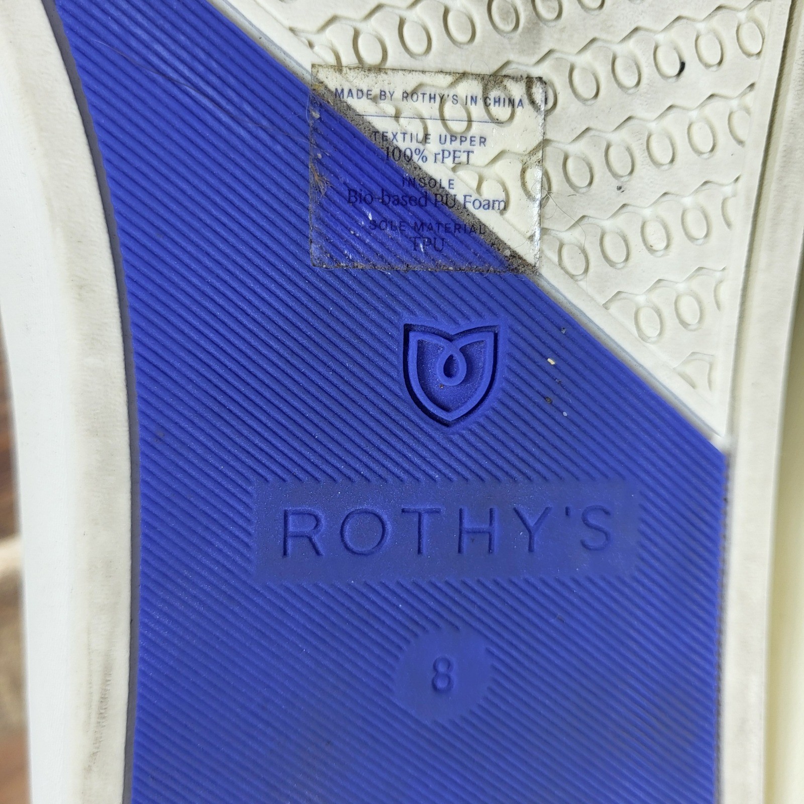 Rothys The Sneaker Slate Grey Womens 8 Slip On Knit Washable Shoes 006-176