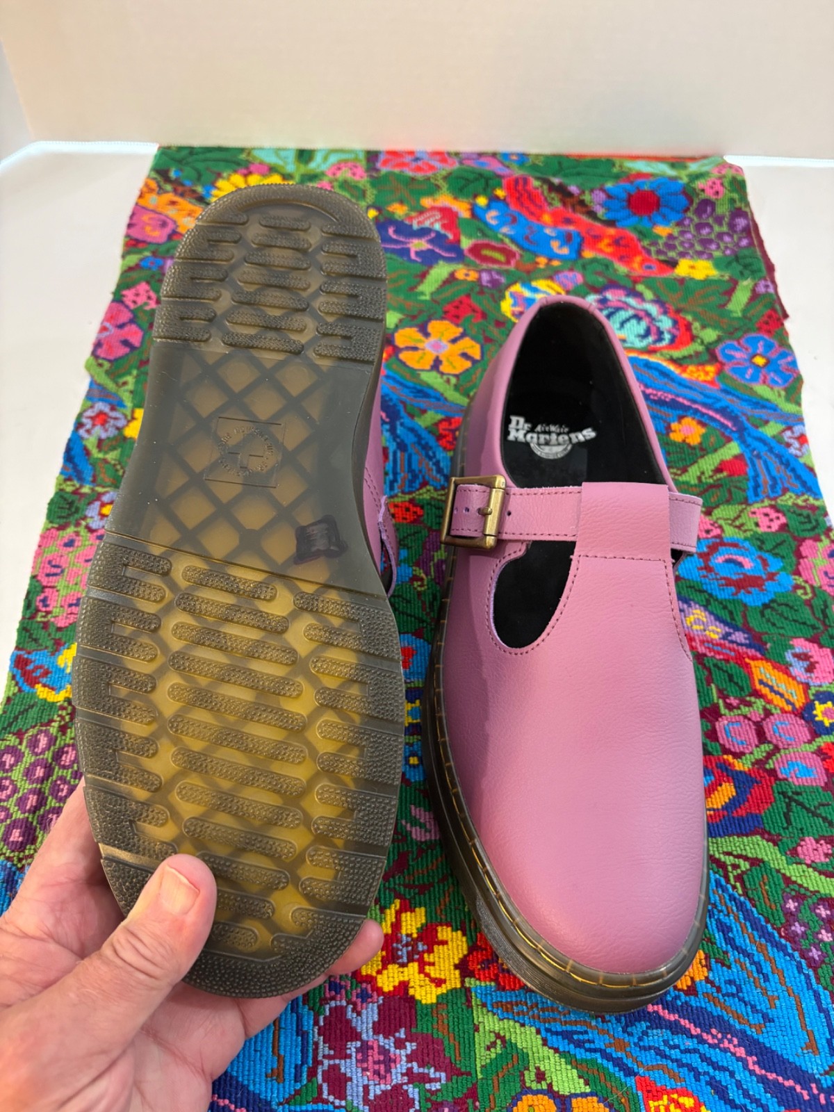 Doc Martens Women’s Pink Leather Zavala Mary Jane Buckle Hipster BOHO SZ 10 NWOB
