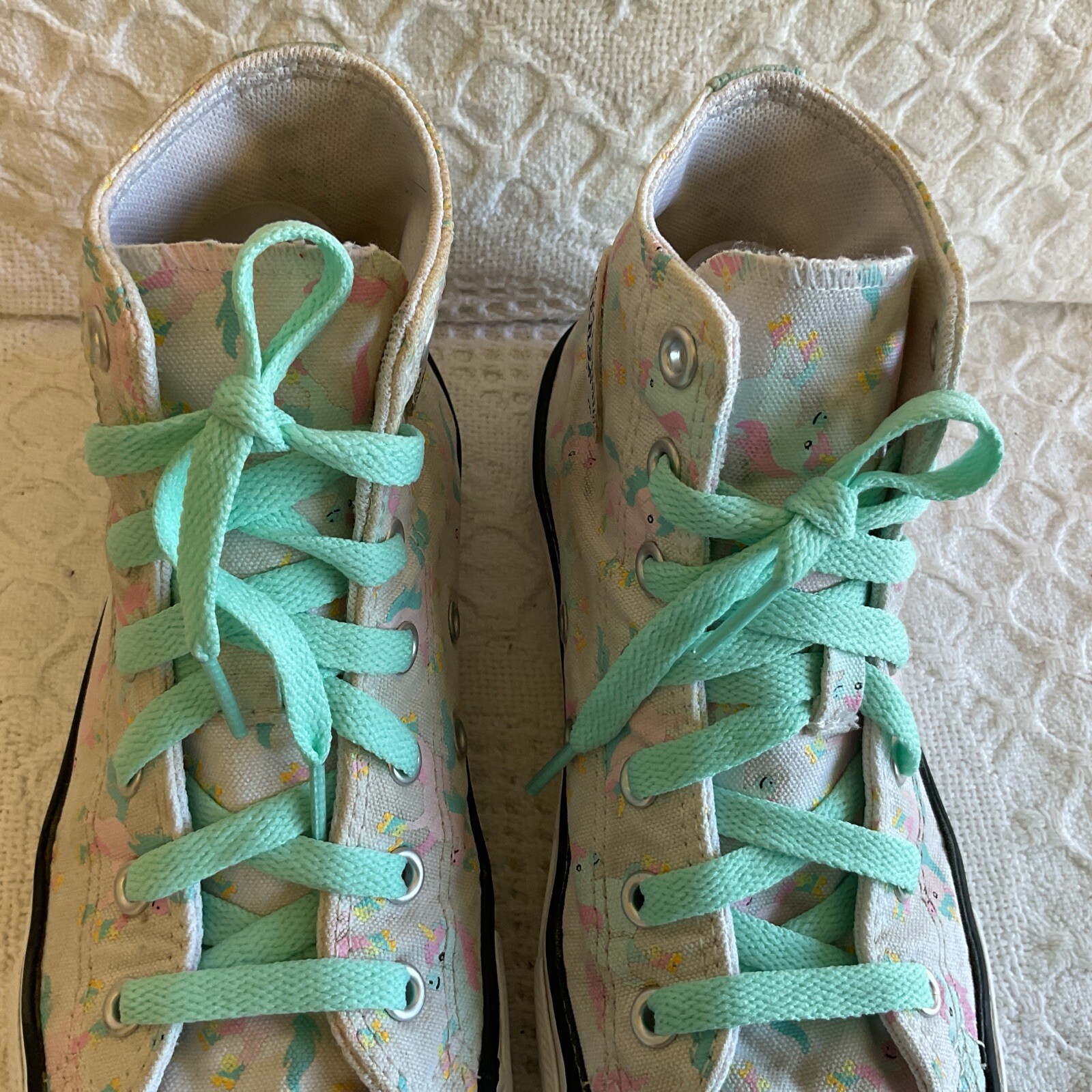 Converse All Star Chuck Taylor Unicorn High Tops Junior Size 3 Aqua Pink
