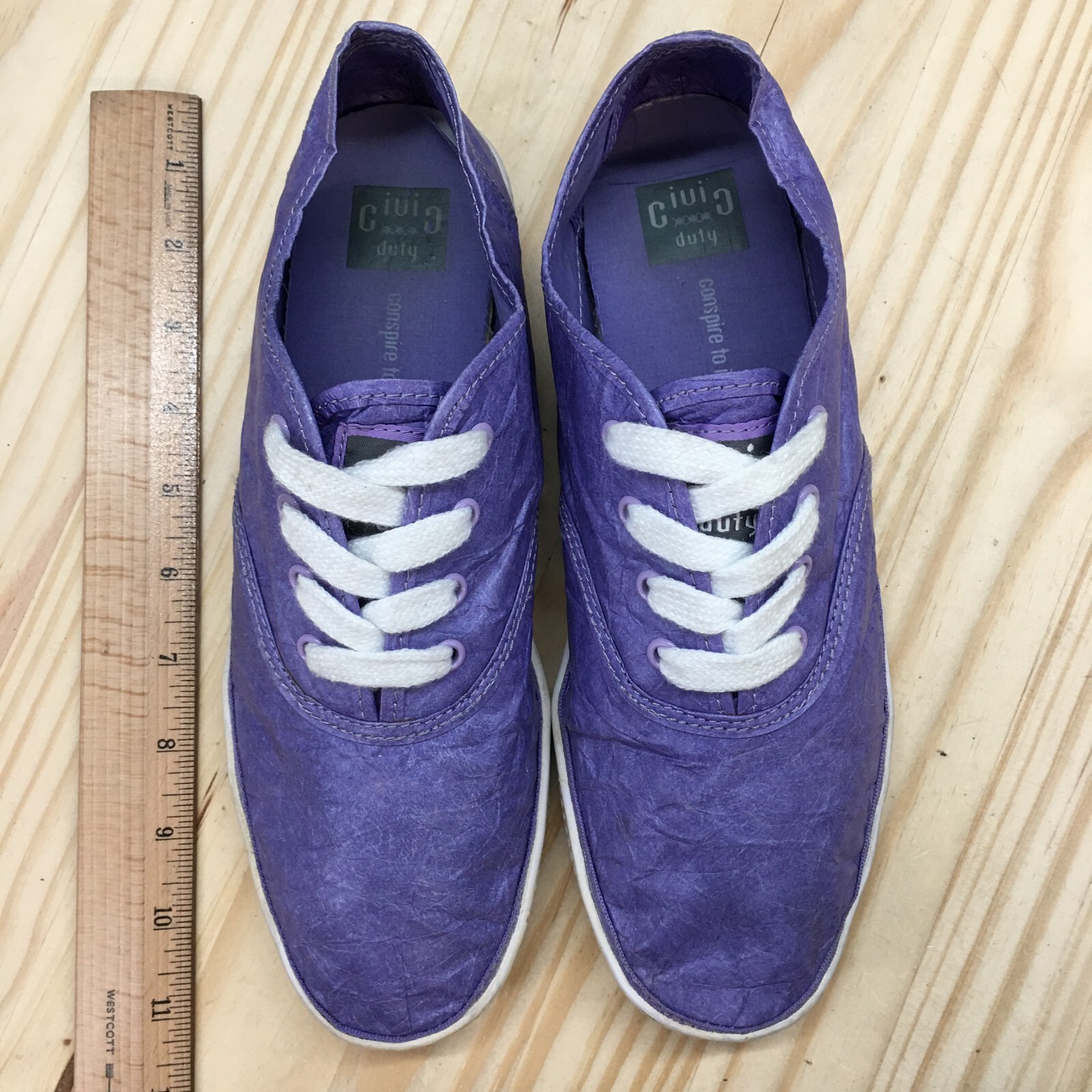 Civic Duty Shoes Womens 9 Walking Sneakers Purple Lace Up Low Top Comfort Casual