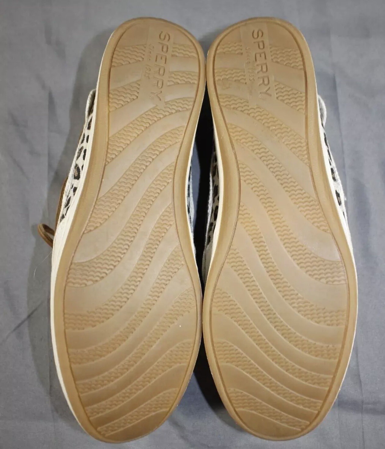 Sperry Top Sider Koifish Canvas Boat Shoes Cheetah Natural Women’s 8.5 New