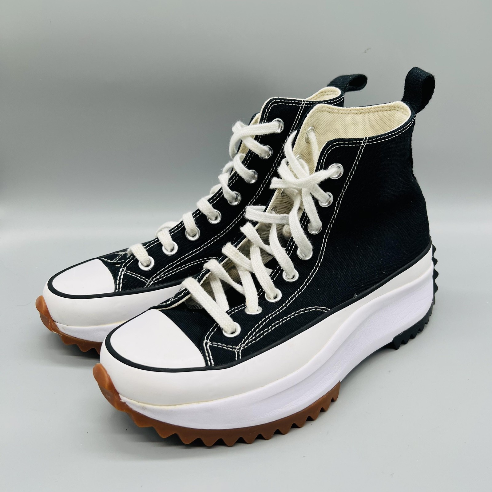 Converse Shoes Womens 8.5 Black Canvas Run Star Hike High Top Platform Sneakers