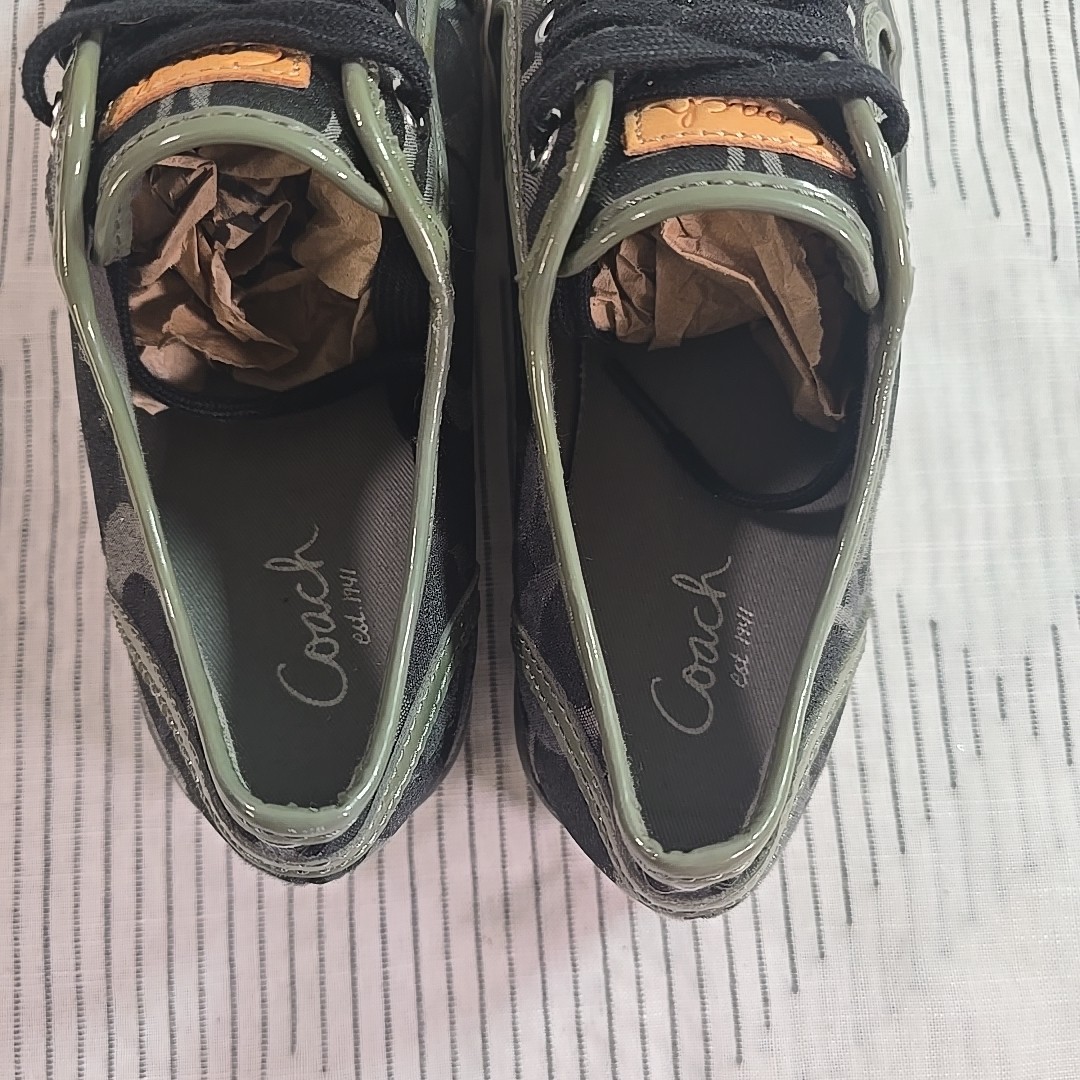 Coach Barrett Signature Sneakers Black Canvas Low Top Women’s Size 7B VG