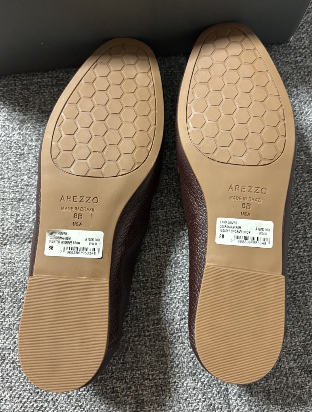 AREZZO EMMA SLIP-ON LOAFERS Women’s SIZE : 8B , Color: Grape Brown