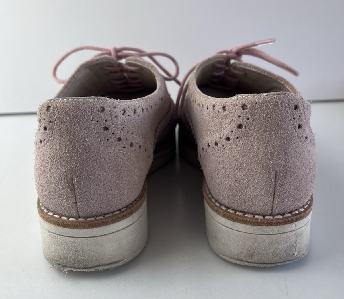 Frankie 4 Pink Suede Leather Lace Up Brogue Shoes Women’s Size 6