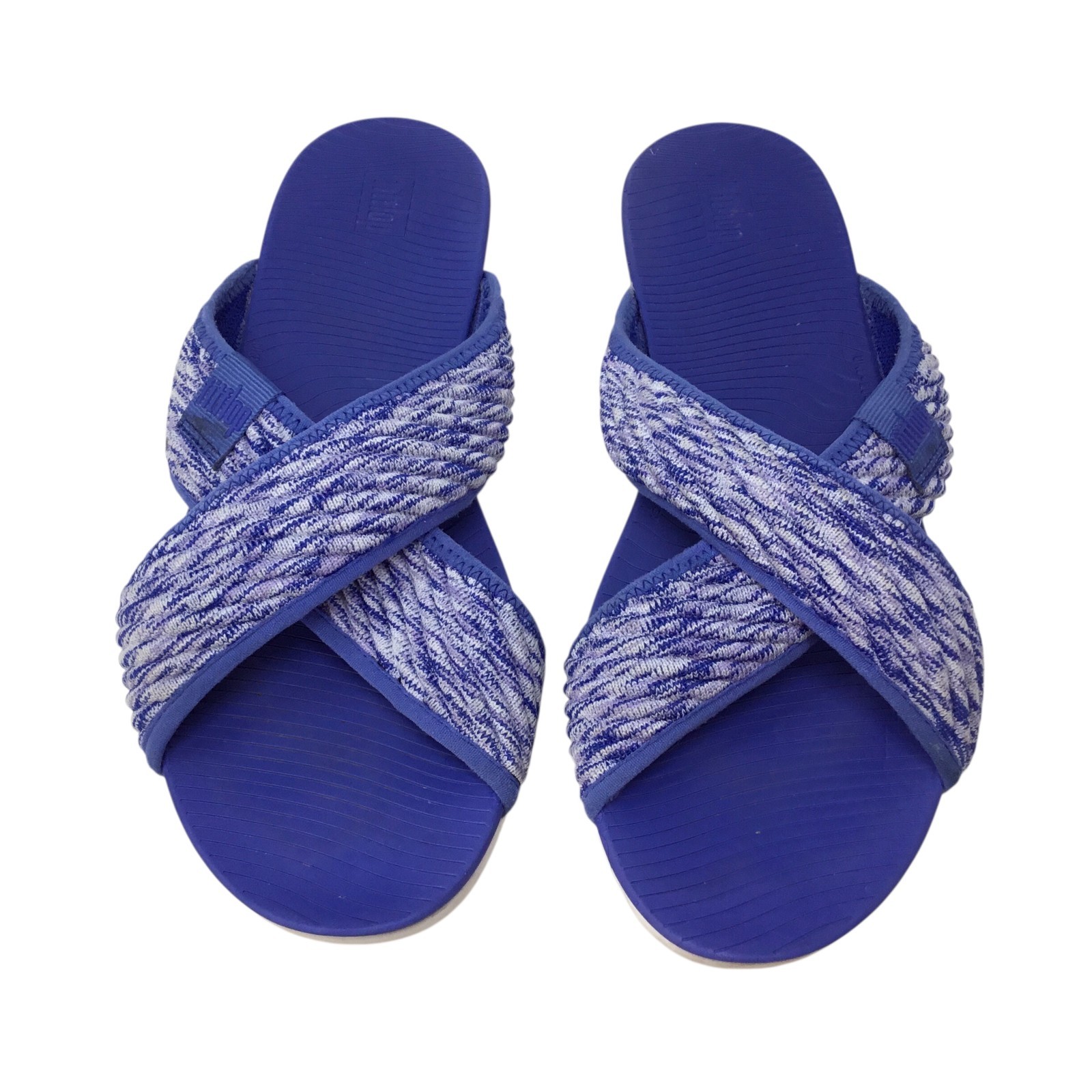 FitFlop Artknit Criss Cross Sandals Slides Comfort Lightweight Blue 085-671
