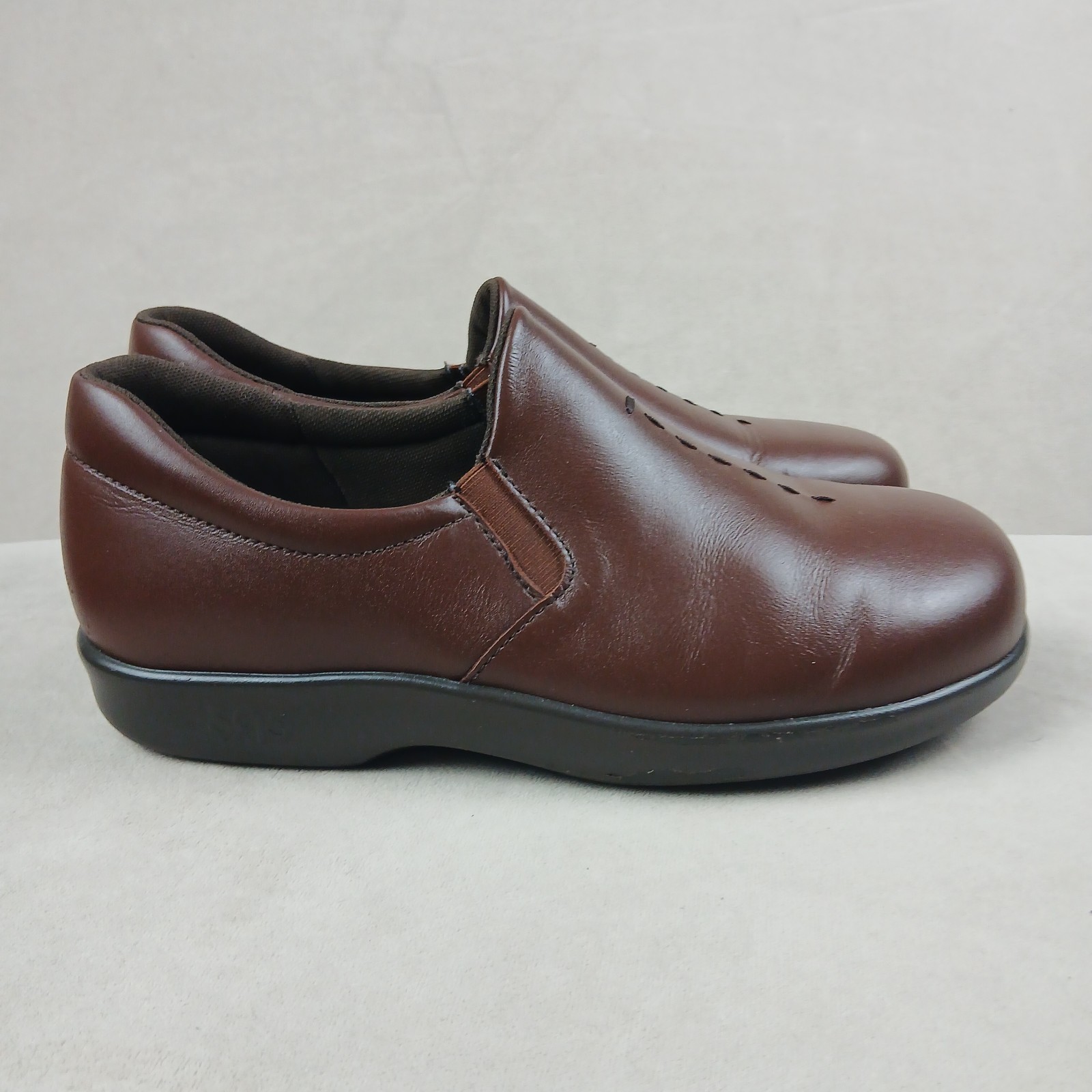 SAS VIVA Tripad Comfort Shoes Womens Brown Leather Slip On Size 7
