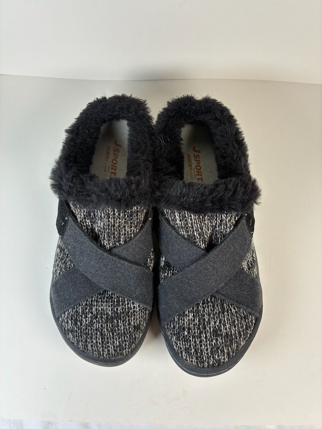 JSport by Jambu Graham Memory Foam Faux Fur Lined Mule Slip-On Shoes